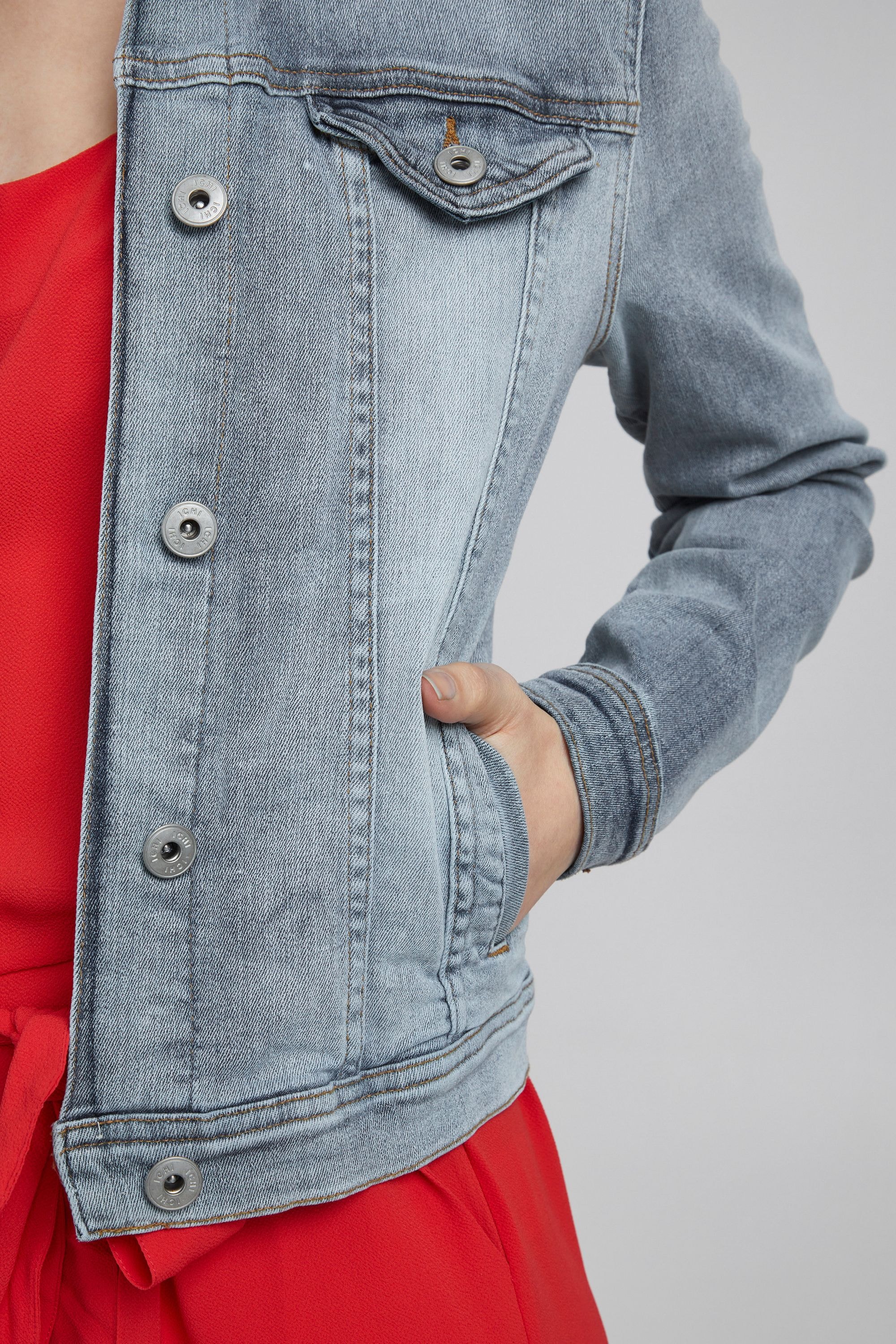 Ichi Jeansjacke »Jeansjacke IHStampe«, ohne Kapuze