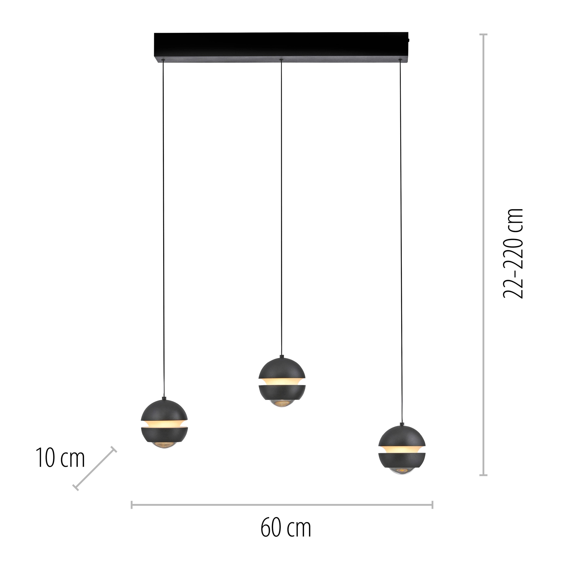 SCHÖNER WOHNEN-Kollektion LED Pendelleuchte »LINI« LED-Board 1 Stk. Warmweiß SCHÖNER WOHNEN Kollektion, 3-Stufen Dimmer, Comfort-Lift