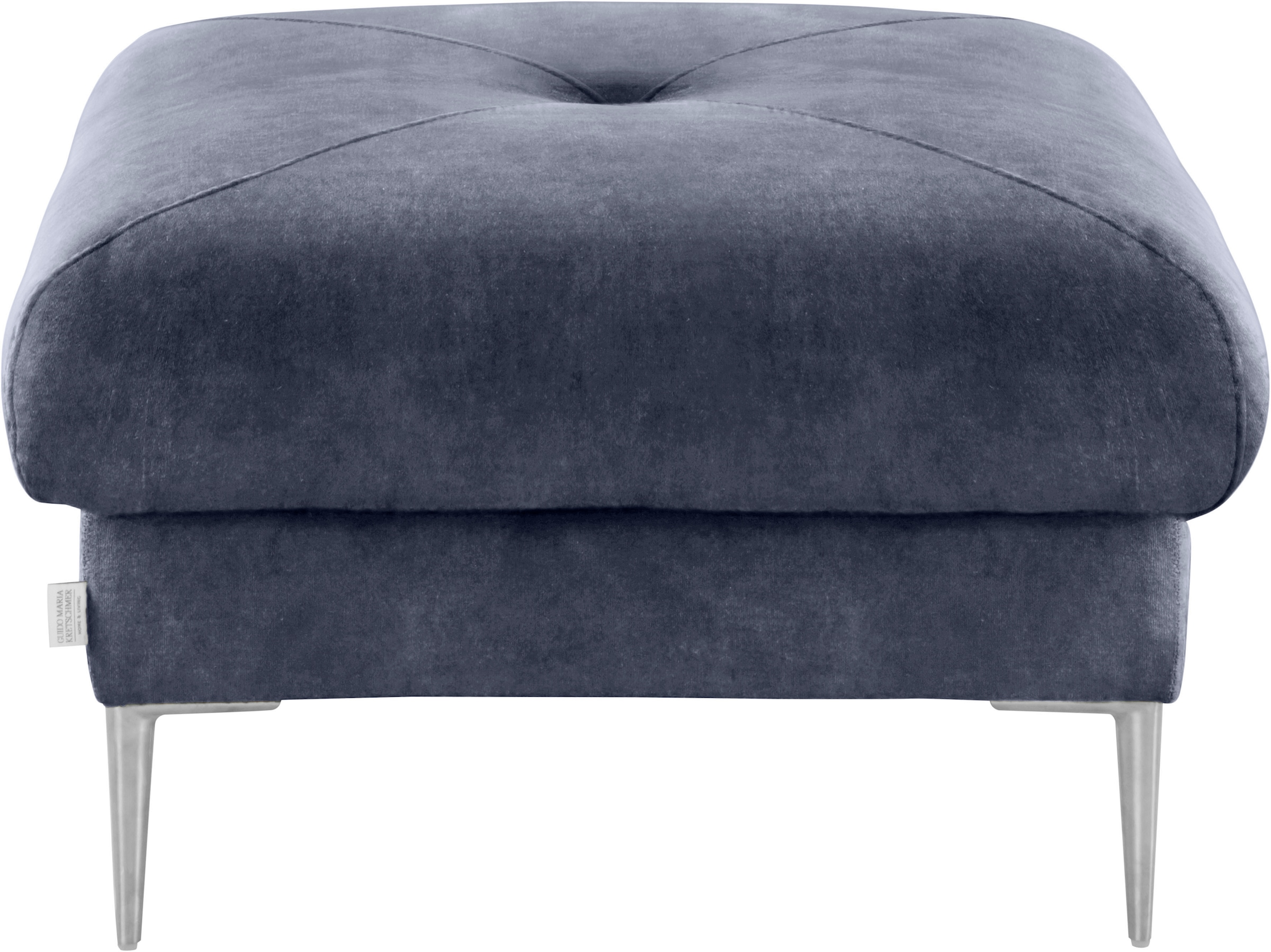 TRENDMANUFAKTUR Hocker »Chilltime, elegant und bequem durch Komfortsitzhöhe 46cm, hoher Fuß«, mit eleganter Kreuznaht auf der Sitzfläche