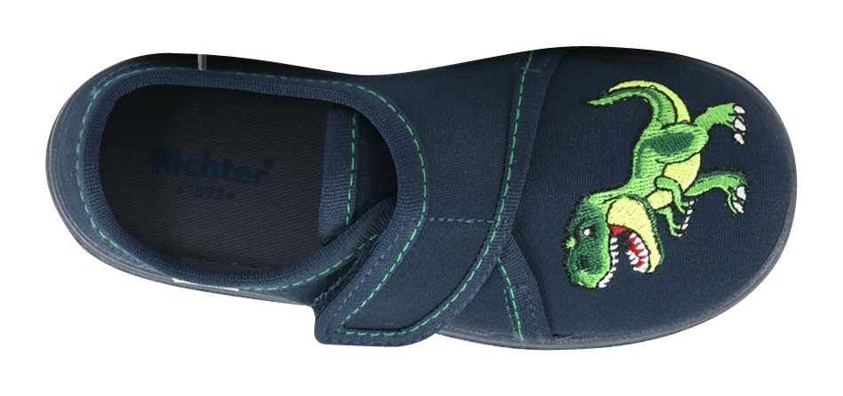 Richter Hausschuh »MAILO«, Klettschuh, Kindergarten Schuh mit Dino-Stickerei