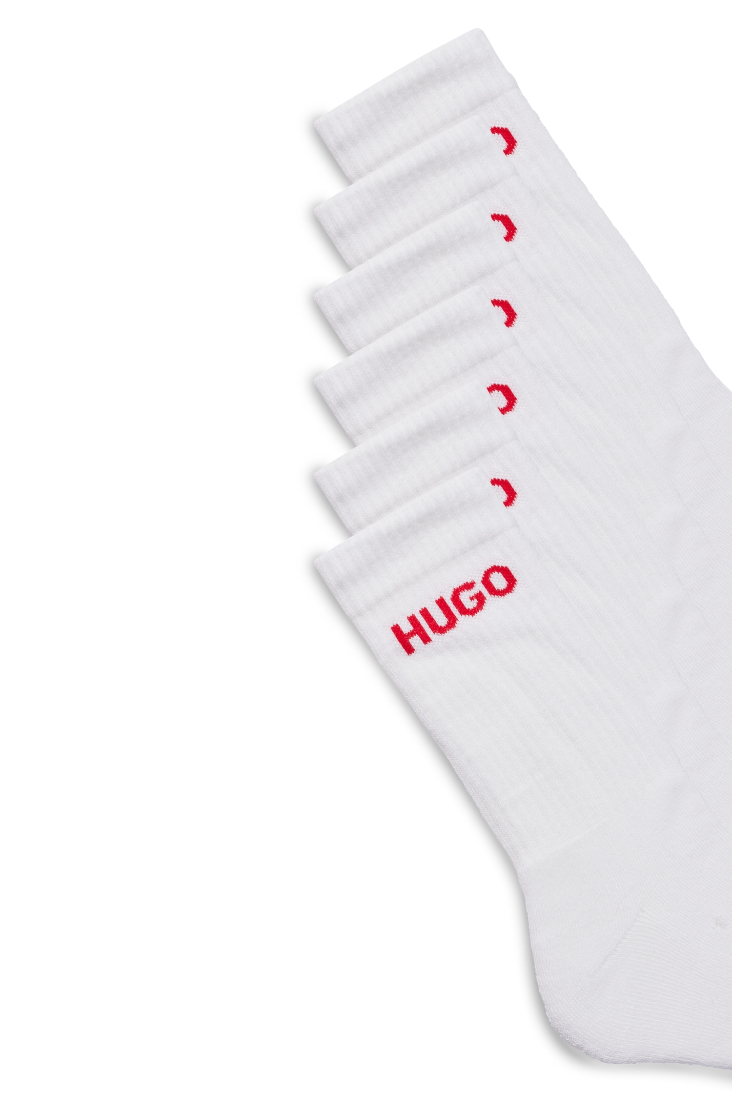 HUGO Underwear Socken »6P QS RIB LOGO CC«, (Packung, 6 Paar, 6er Pack), mit eingestricktem HUGO Logo