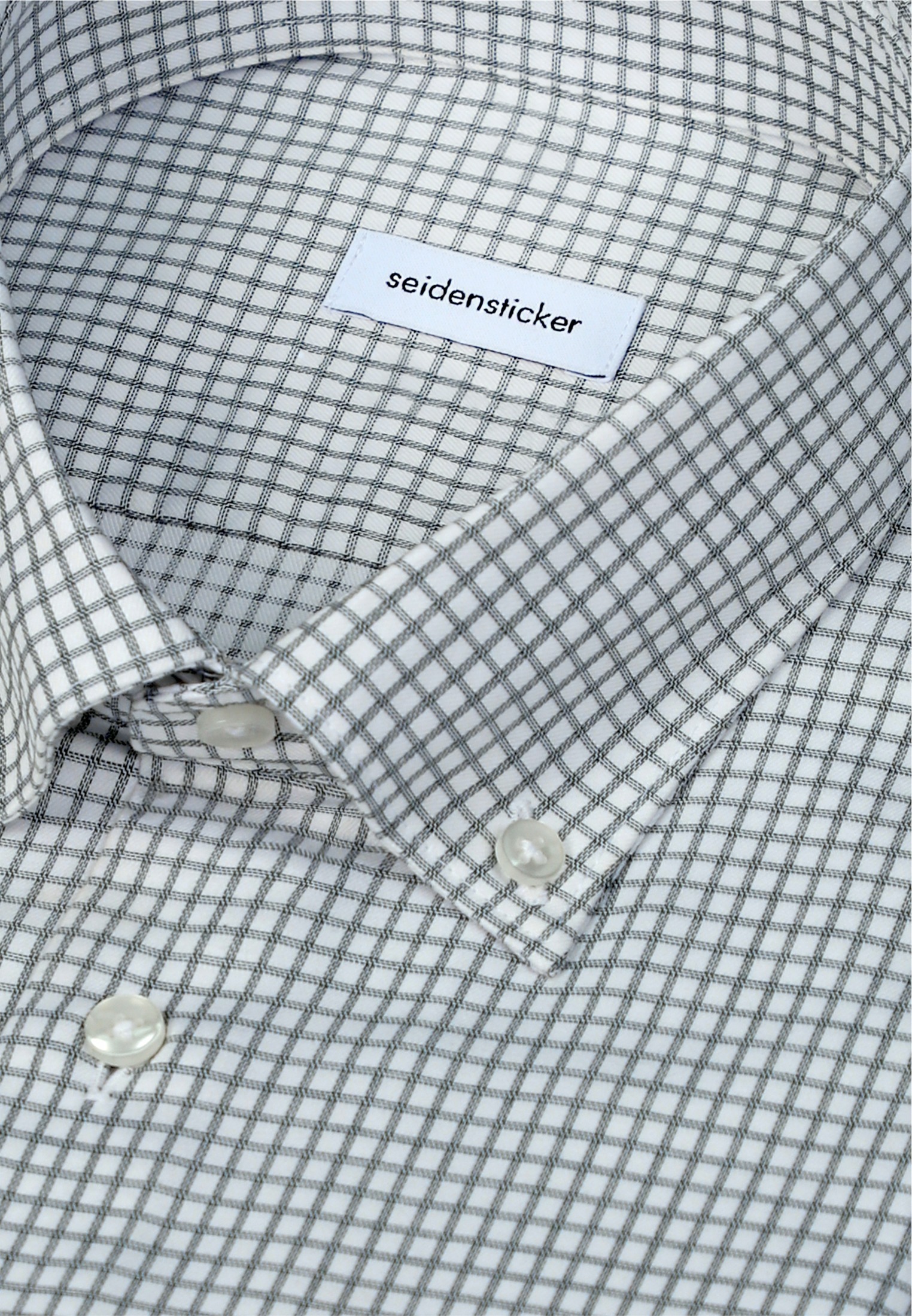 seidensticker Businesshemd »Schwarze Rose« Shaped 1/1 Button-Down-Kragen Karo