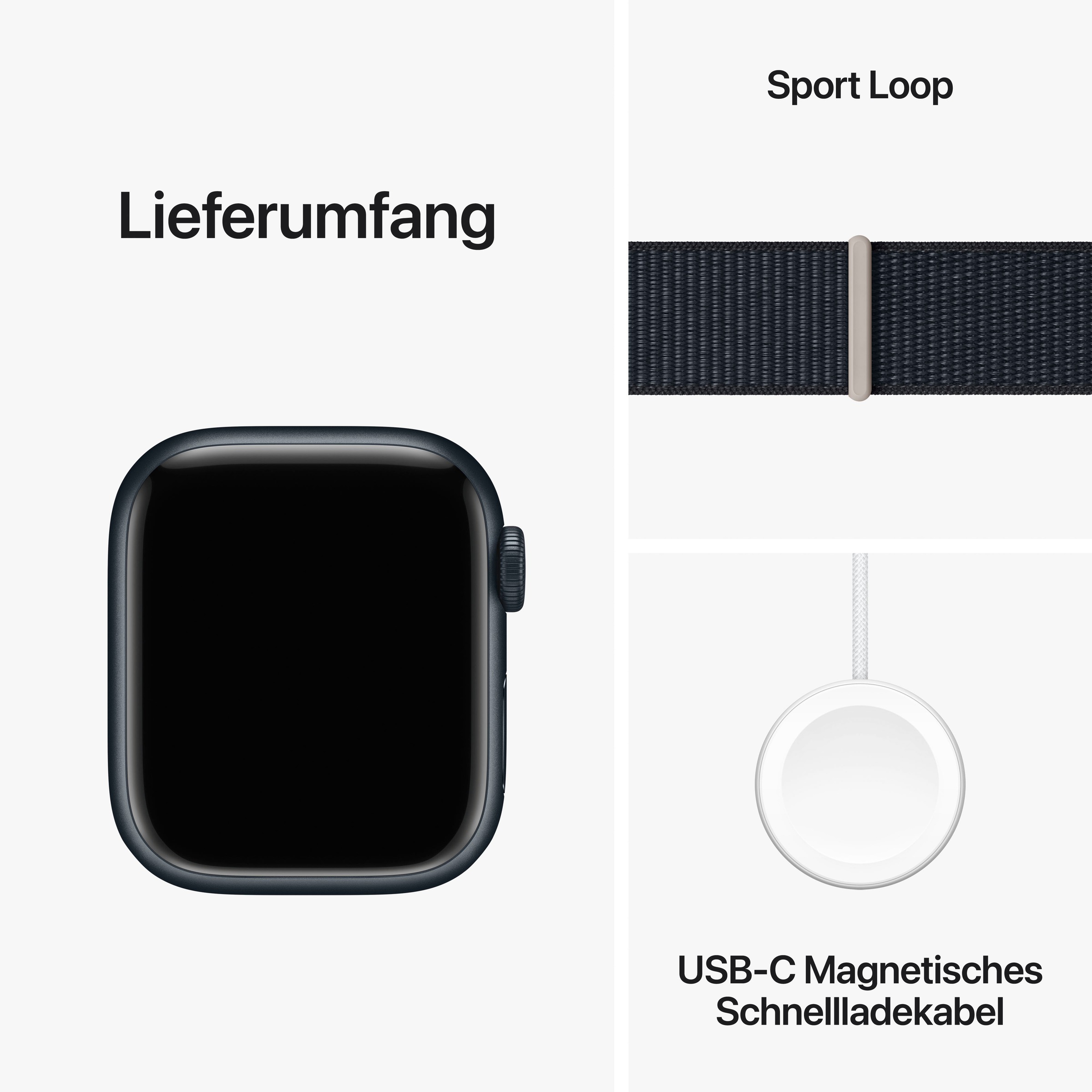 Apple Smartwatch »Watch Series 9 Aluminium«, (4,1 cm / 1,61 Zoll), Watch OS 10, Sport Loop)