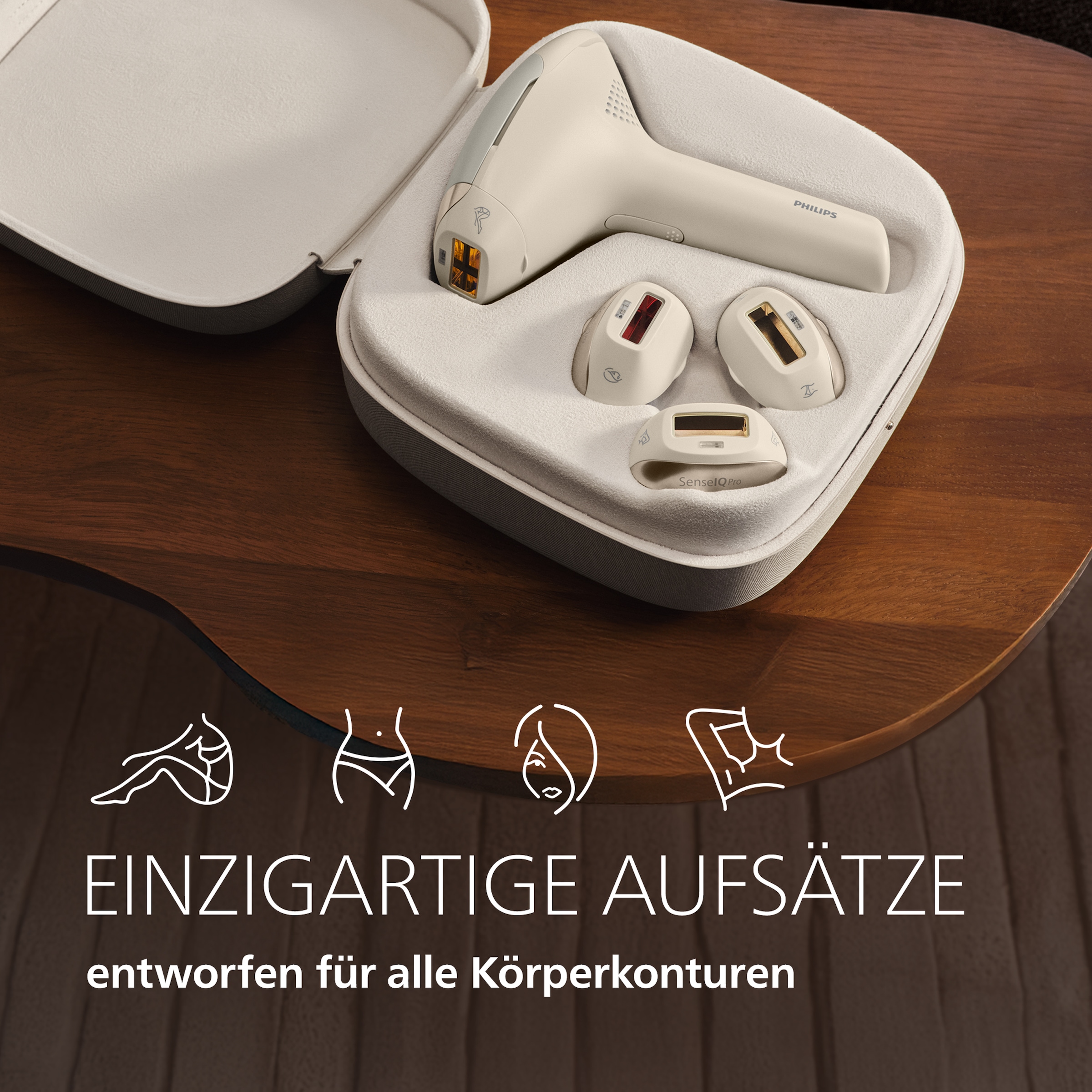 Philips IPL-Haarentferner »Philips Lumea Series 9900 Pro BRC342/00« 4 Aufsätze (Körper, Gesicht, Achseln, Bikinizone), Audioführung