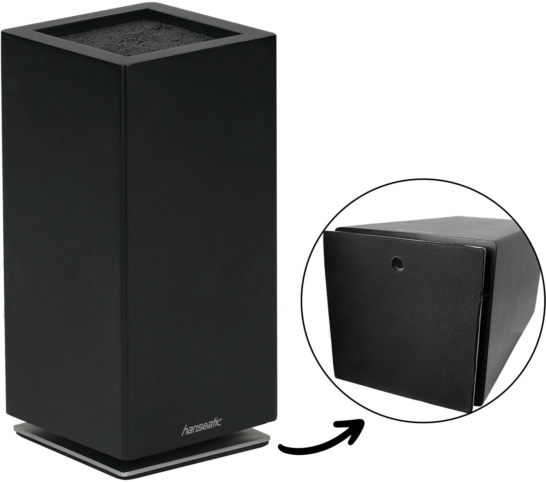 Hanseatic Magnet-Messerblock »hanseatic PREMIUM, aus Holz, Messerblock Set, 6-tlg.« 6 tlg. elegantes Design, herausnehmbarer Borsteneinsatz, 360-Grad-drehbar