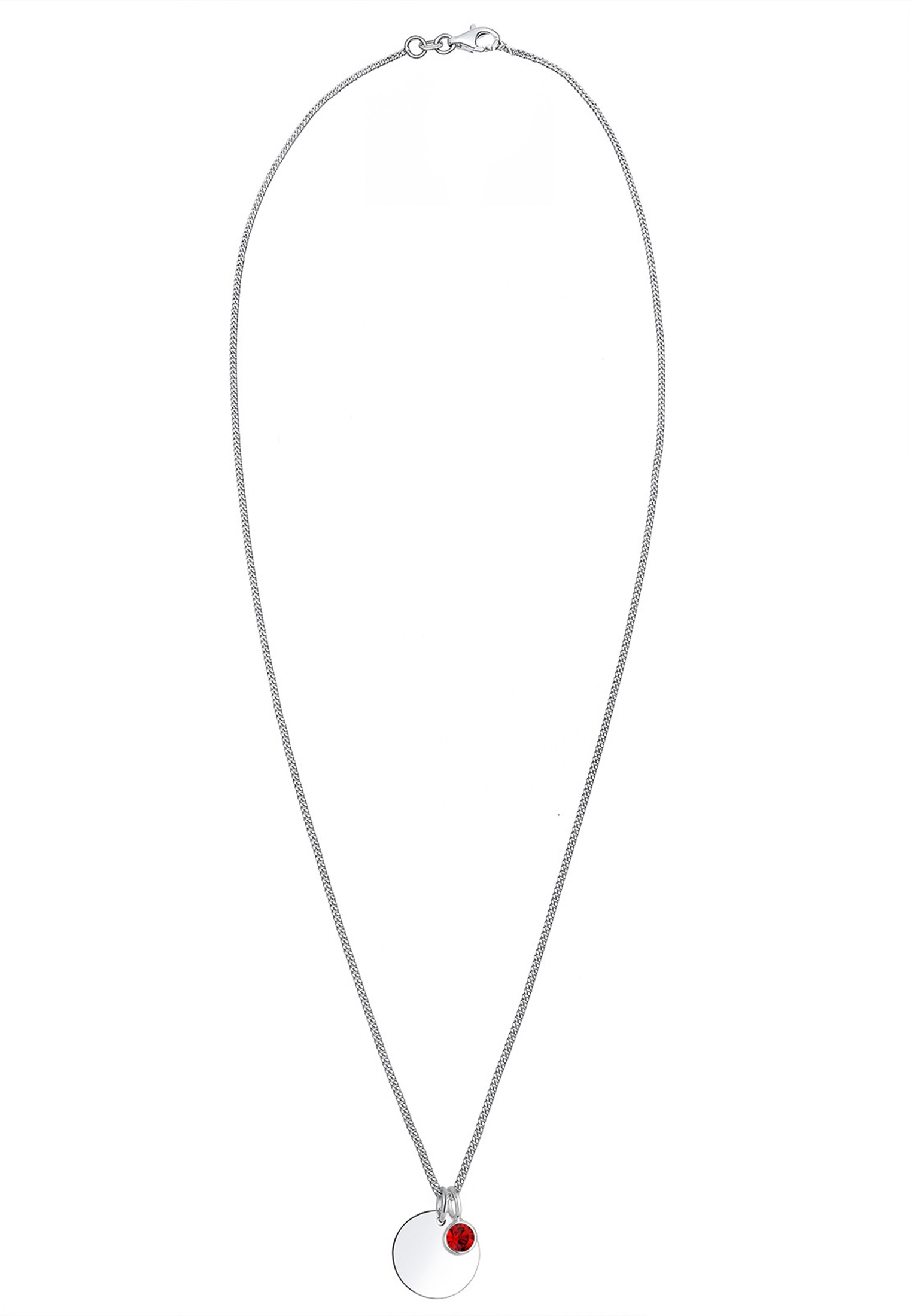 Elli Silberkette »Halskette Plättchen mit Geburtstein Kristalle 925 Sterling silber«