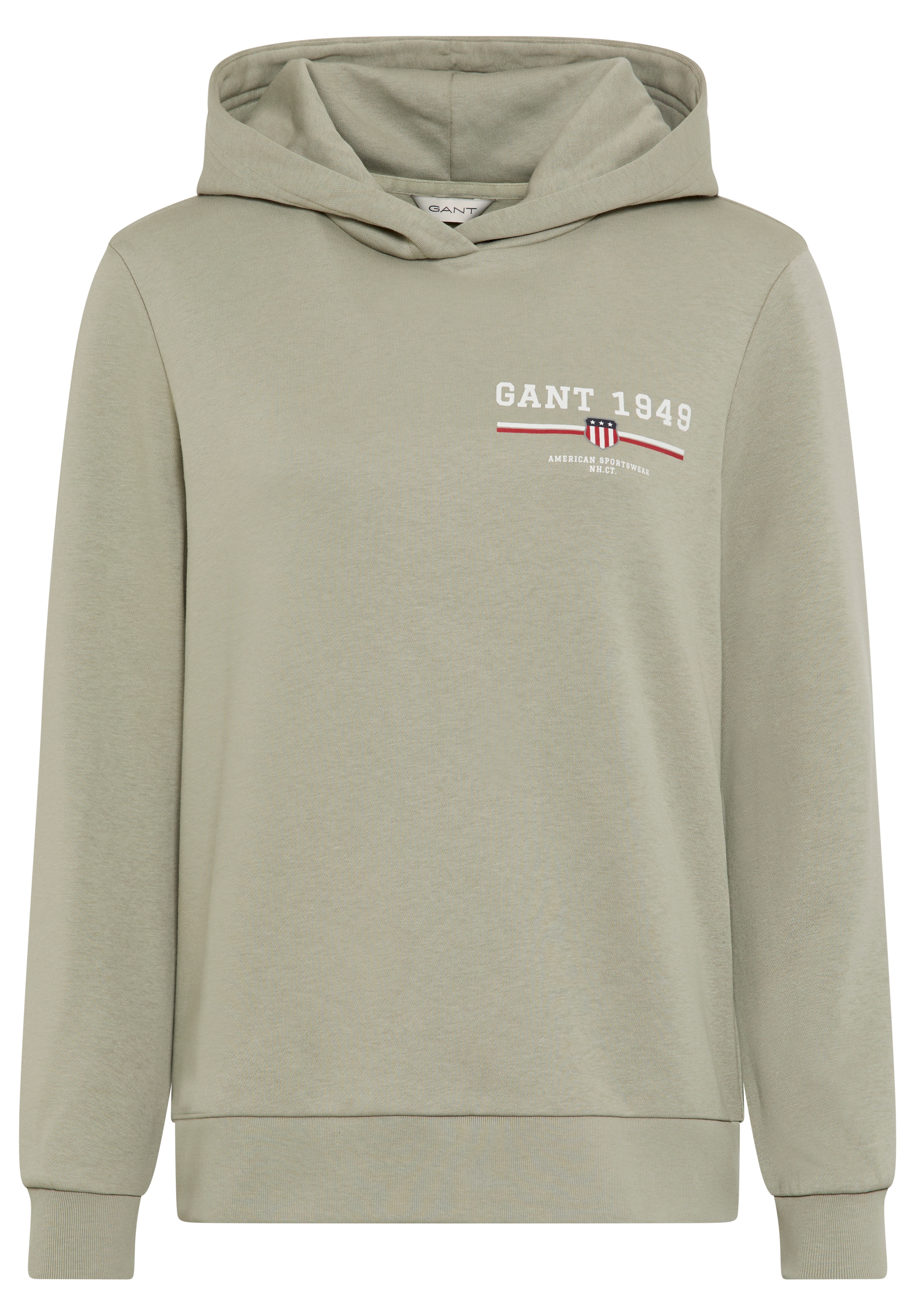 Gant Hoodie »REG GRAPHIC HOODIE«, gerippte Abschlüsse, Kapuze ohne Kordel