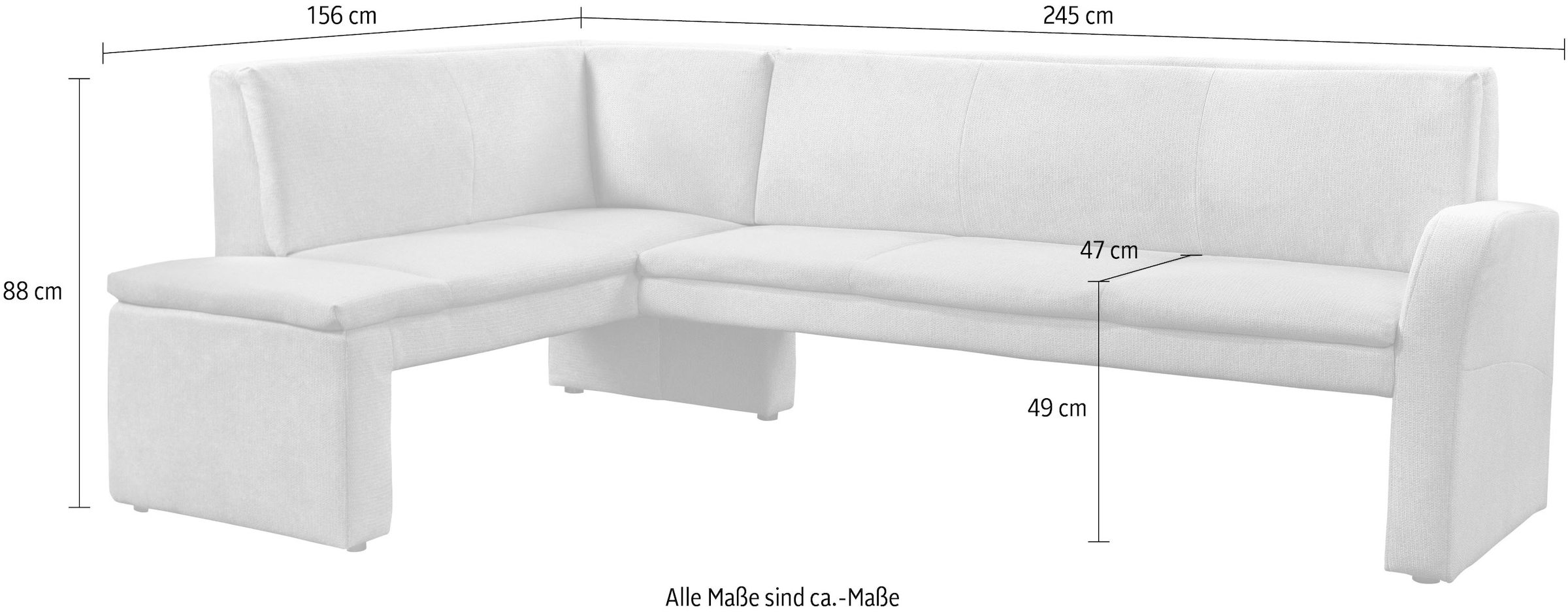 exxpo - sofa fashion Eckbank »Cortado, elegant und modern mit hohem Sitzkomfort« hohe Bodenfreiheit, schöne Detailverarbeitung, wahlweise Lederbezug