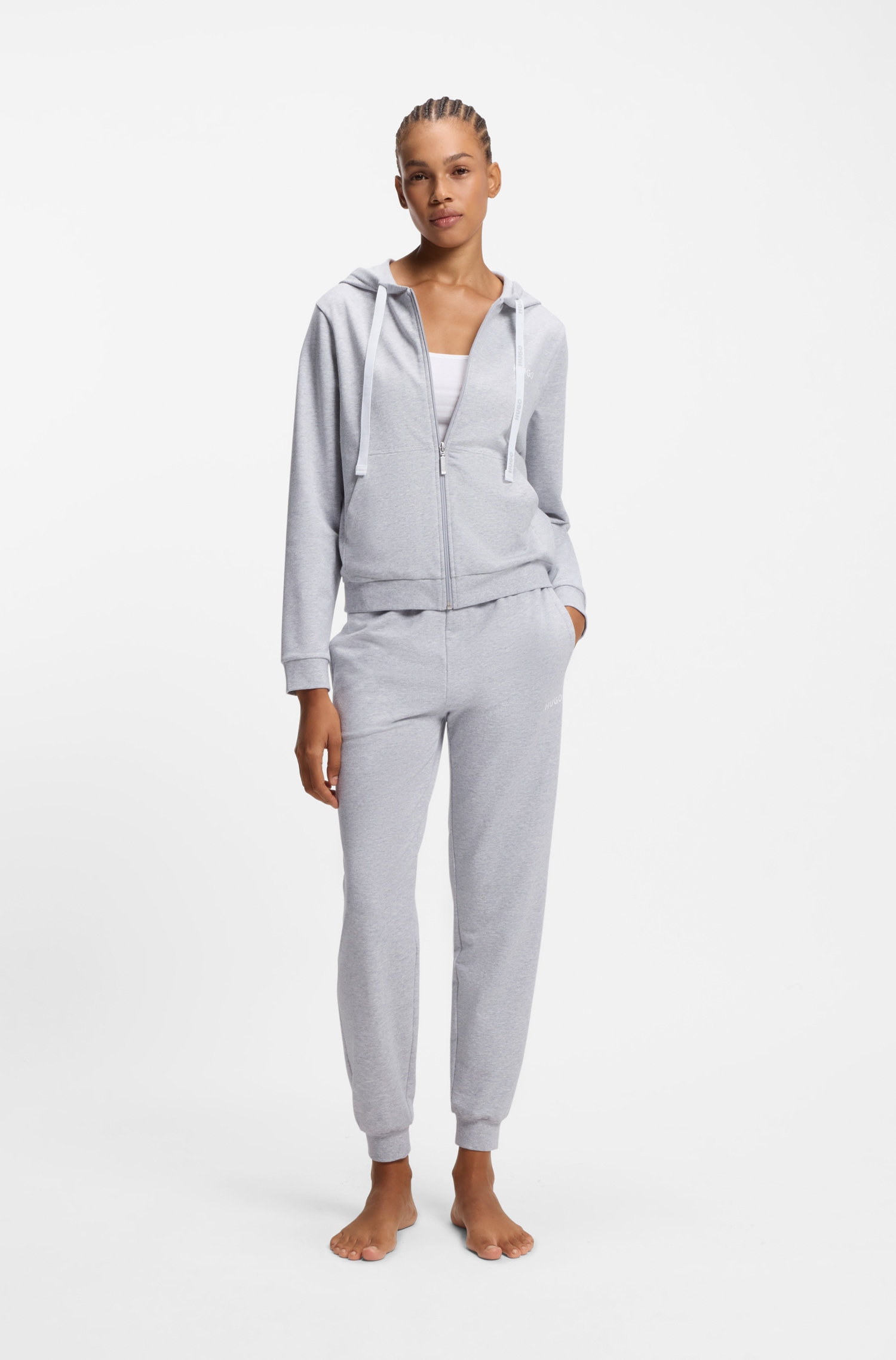 HUGO Underwear Sweatjacke Kapuze, Reißverschluss, gerade geschnitten