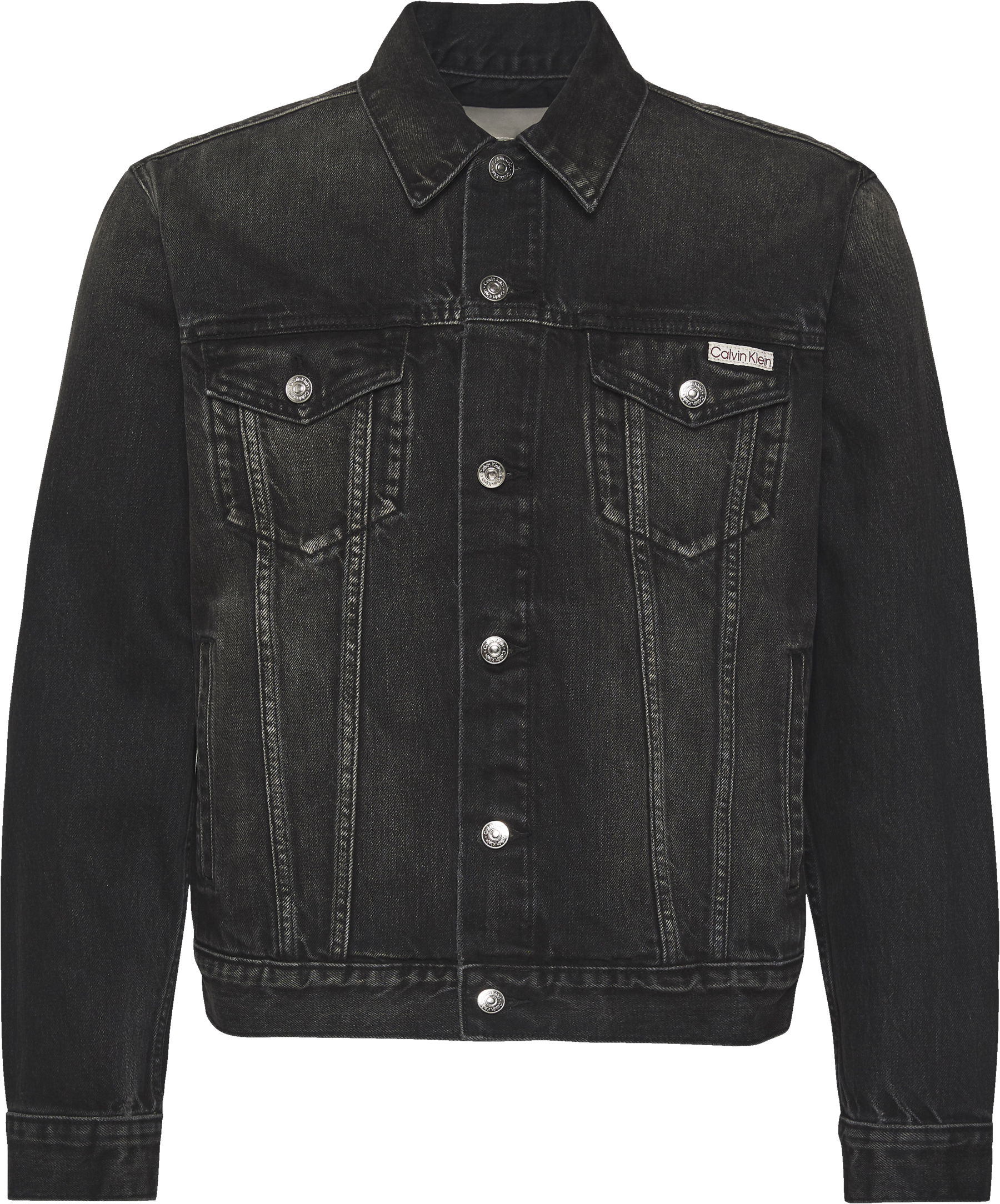 Calvin Klein Jeans Jeansjacke ohne Kapuze Regular fit mit Rundhalsausschnitt