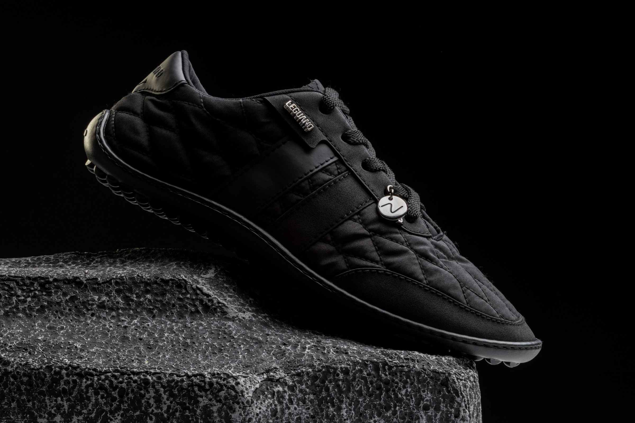 Leguano Barfußschuh »NIGHTSTEP«  Schnürschuh mit Ziersteppung und Logo-Anhänger