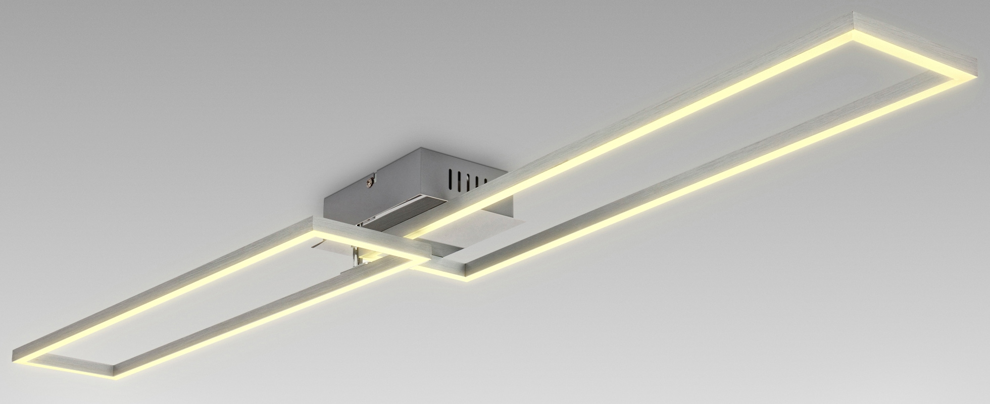 B.K.Licht LED Deckenleuchte,  in gebürsteter Alu-Optik, LED-Platine 40 Watt, 4.000lm (2x LED-Modul mit je 2000lm), 3.000K 