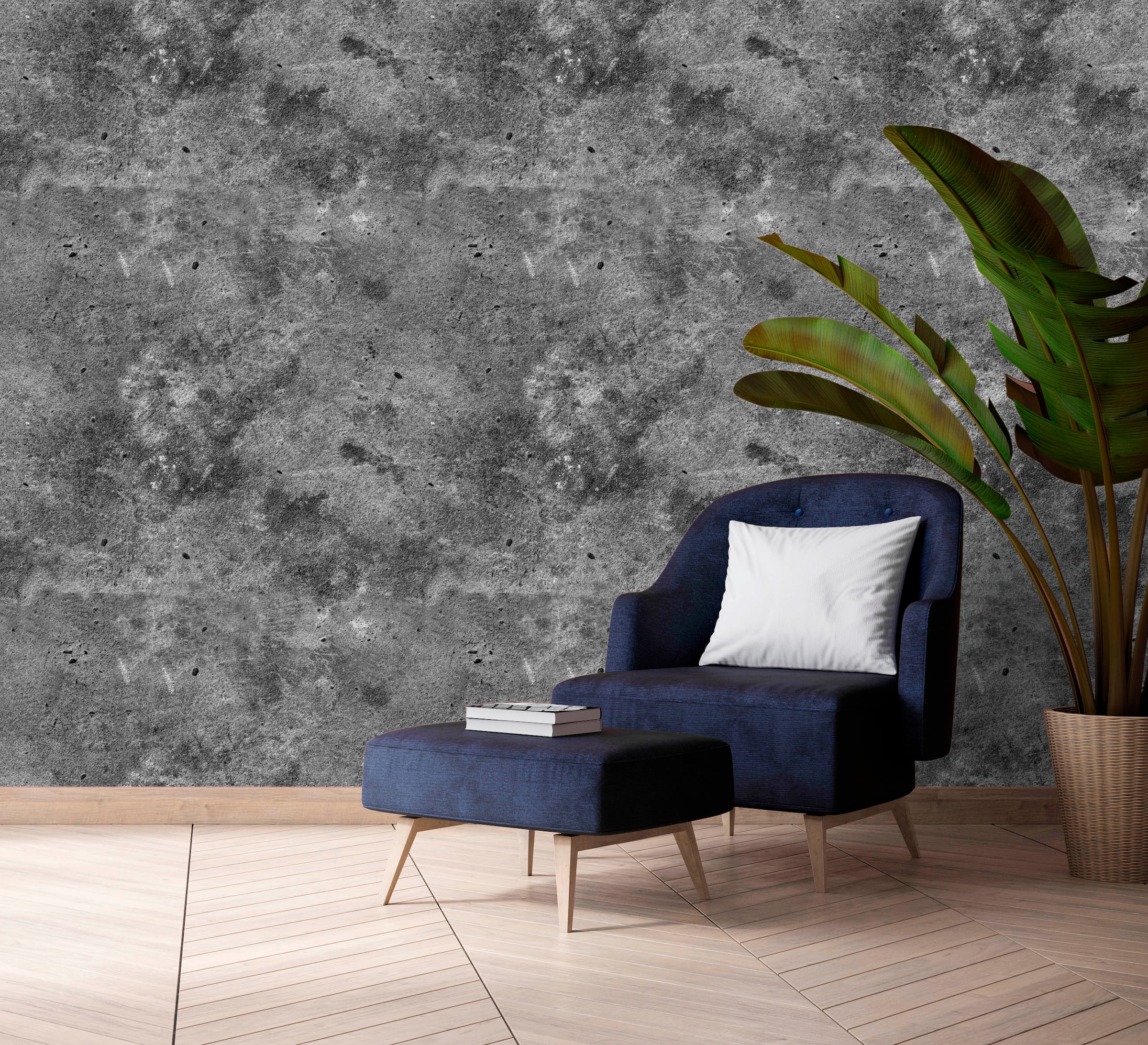 queence Vinyltapete »Meredith« Abriebeffekte | Steinoptik | bedruckt | clean | minimalistisch | unifarben glatt 90x250cm, selbstklebend, kinderleichte Anbringung, , Sticker