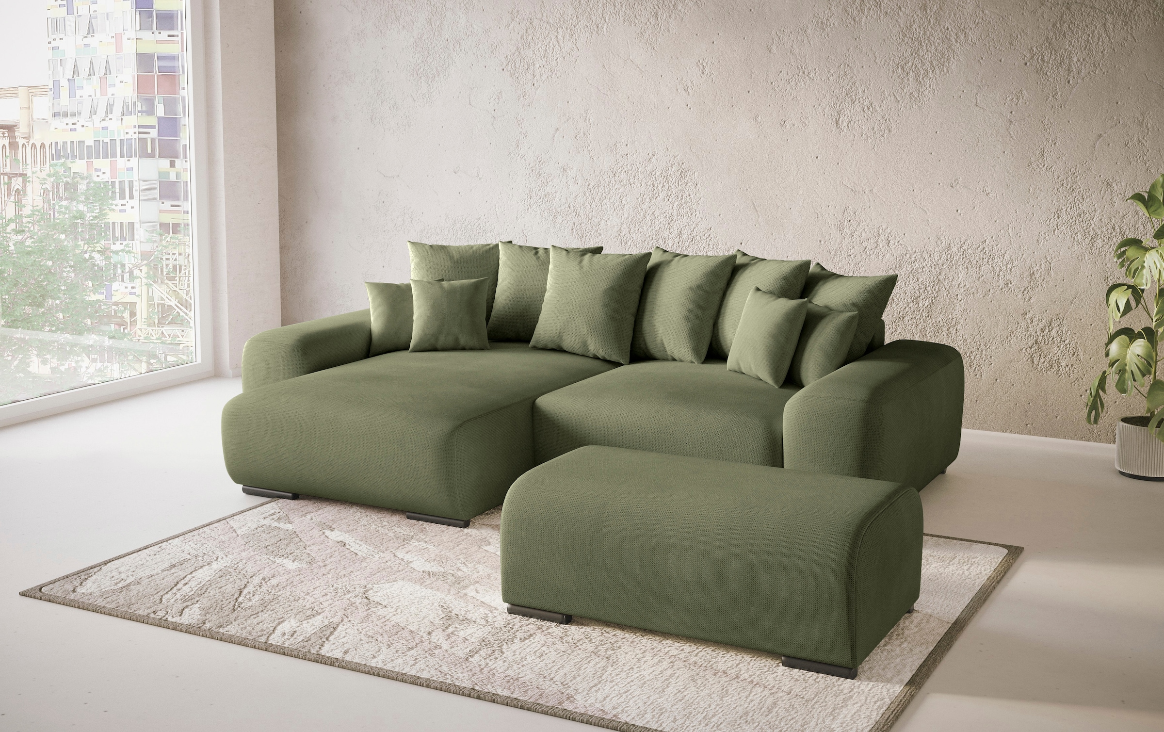 Mr. Couch Polsterecke »Sundance, L-Form«, Dauerschläfer mit Bett, Bettkasten, bis 140 kg belastbar