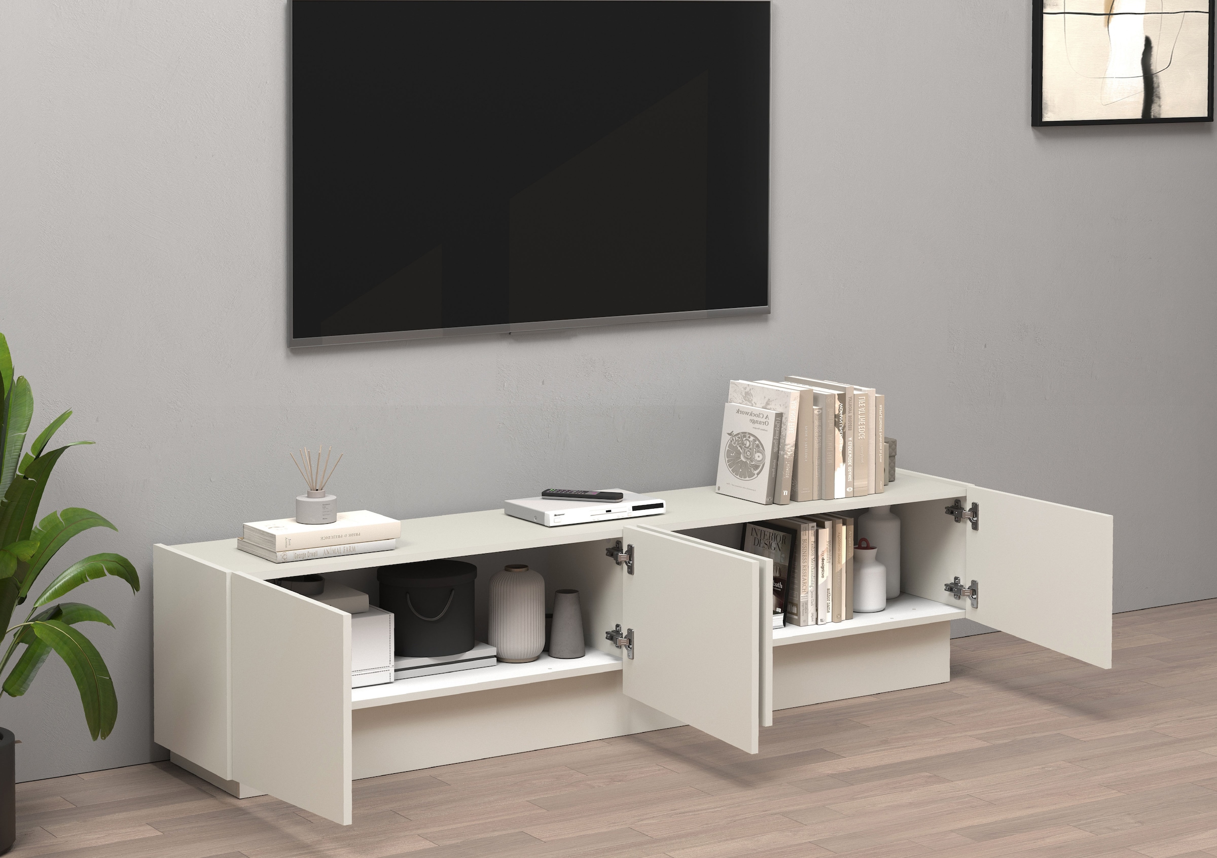 INOSIGN Lowboard »VELA, Lowboard, Breite 180 cm, Design mit schrägen Türen« 1 Stk. tlg. Made in Italy, Maße-B/T/H: 180x35x45, Lowboard, TV-Board, TV-Kommode