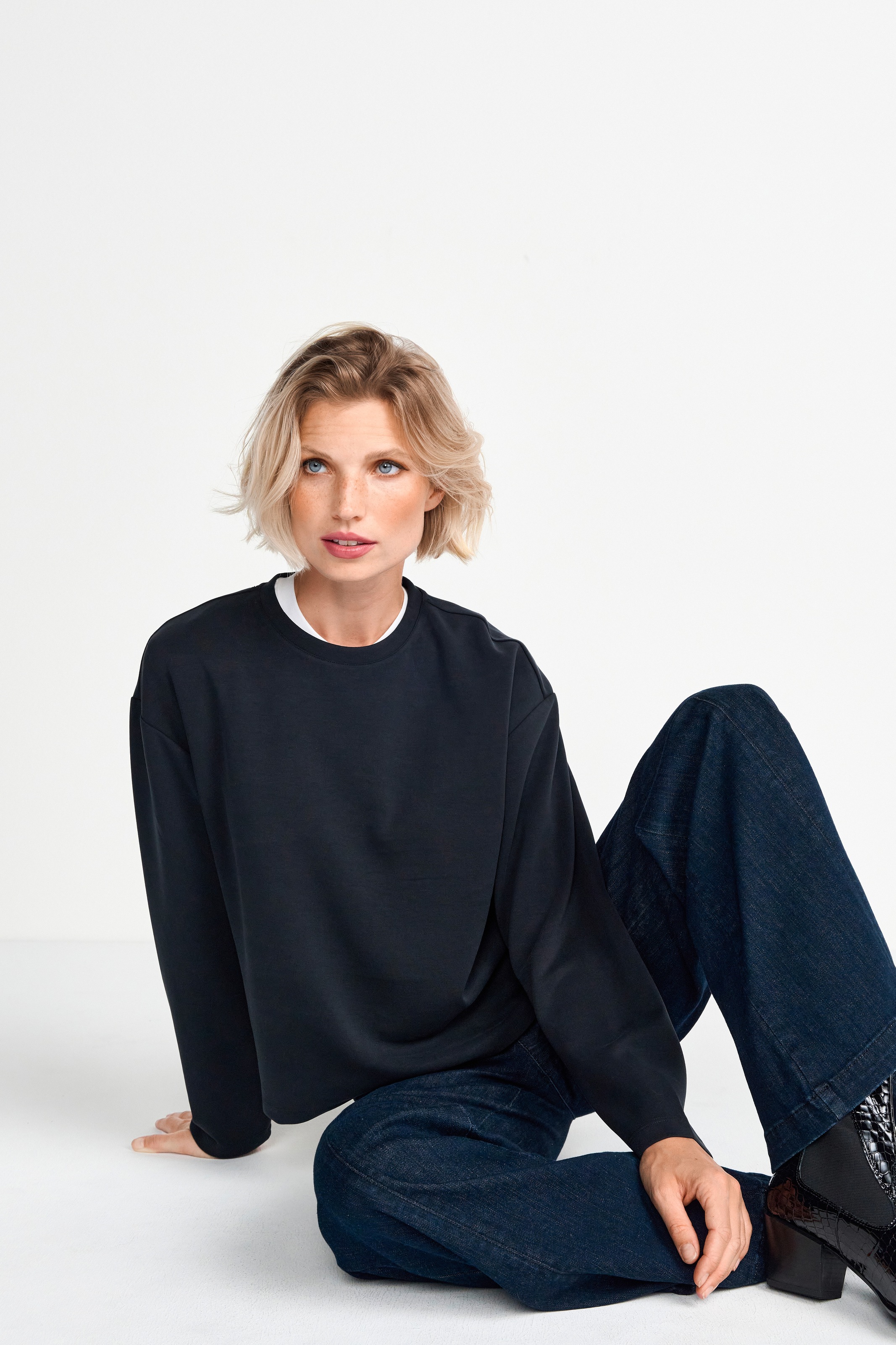 RICHROYAL Sweatshirt »2409 T Peach Crew«, überschnittene Schultern, softer Griff, Rundhals