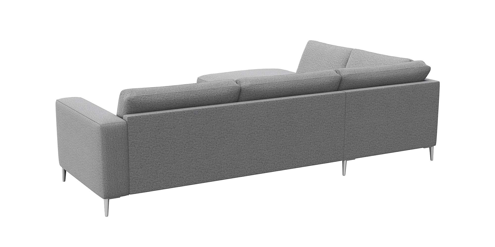 FLEXLUX Ecksofa »Fiore, super Sitzkomfort durch Kaltschaum im Sitz, L-Form«, breite Armlehnen, Füße Alu