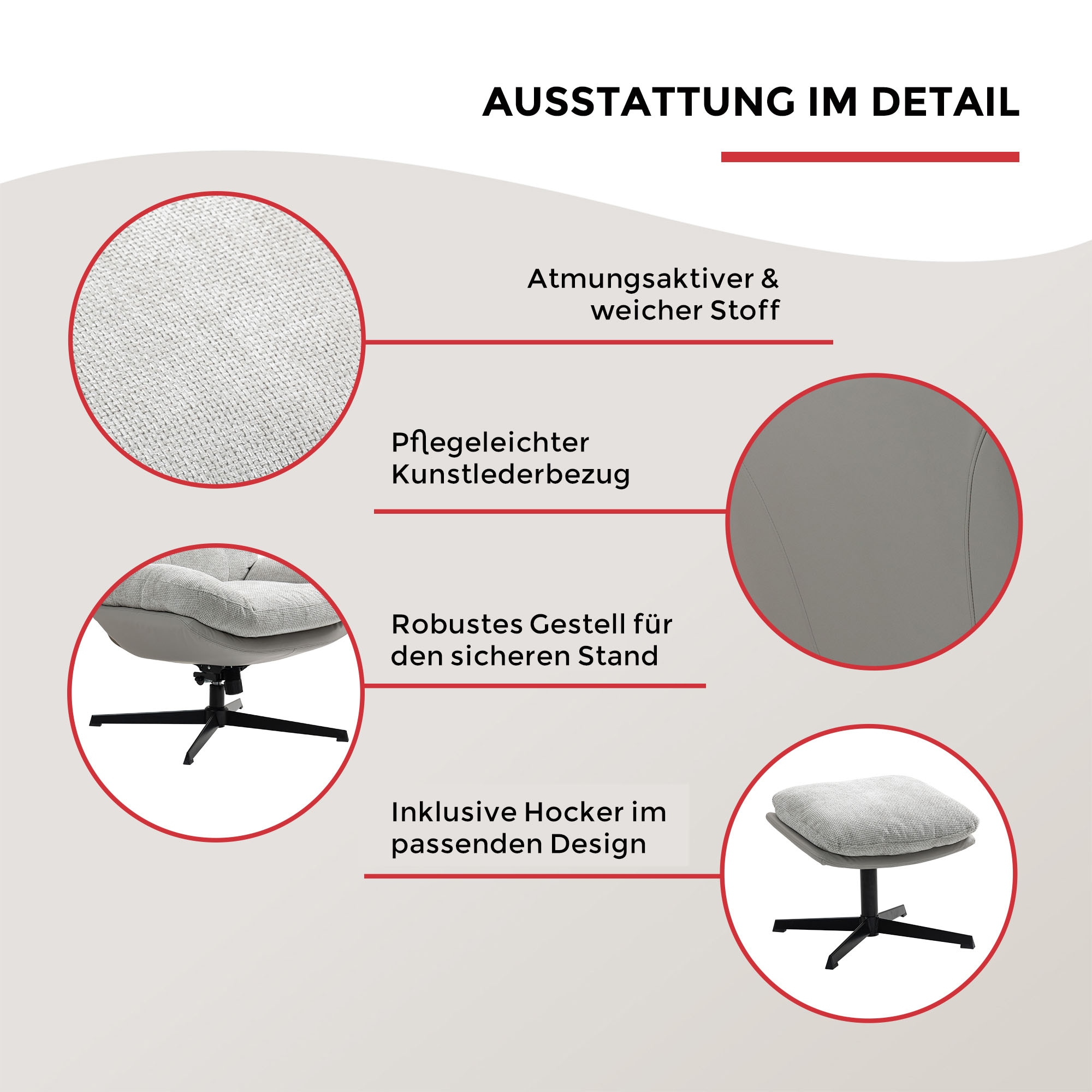 Duo Collection Relaxsessel »Tolox mit Hocker« inklusive Wippfunktion