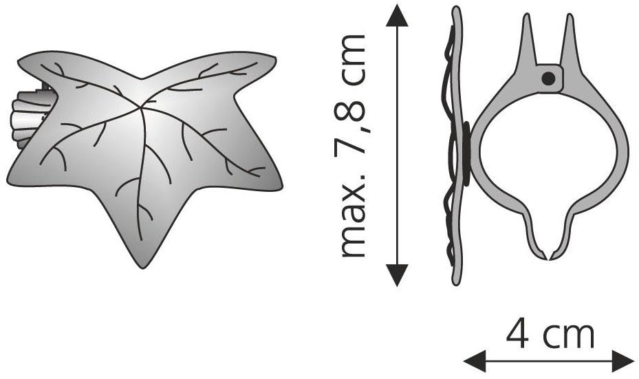 Liedeco Dekoklammer »Blatt« für Gardinen, Vorhänge