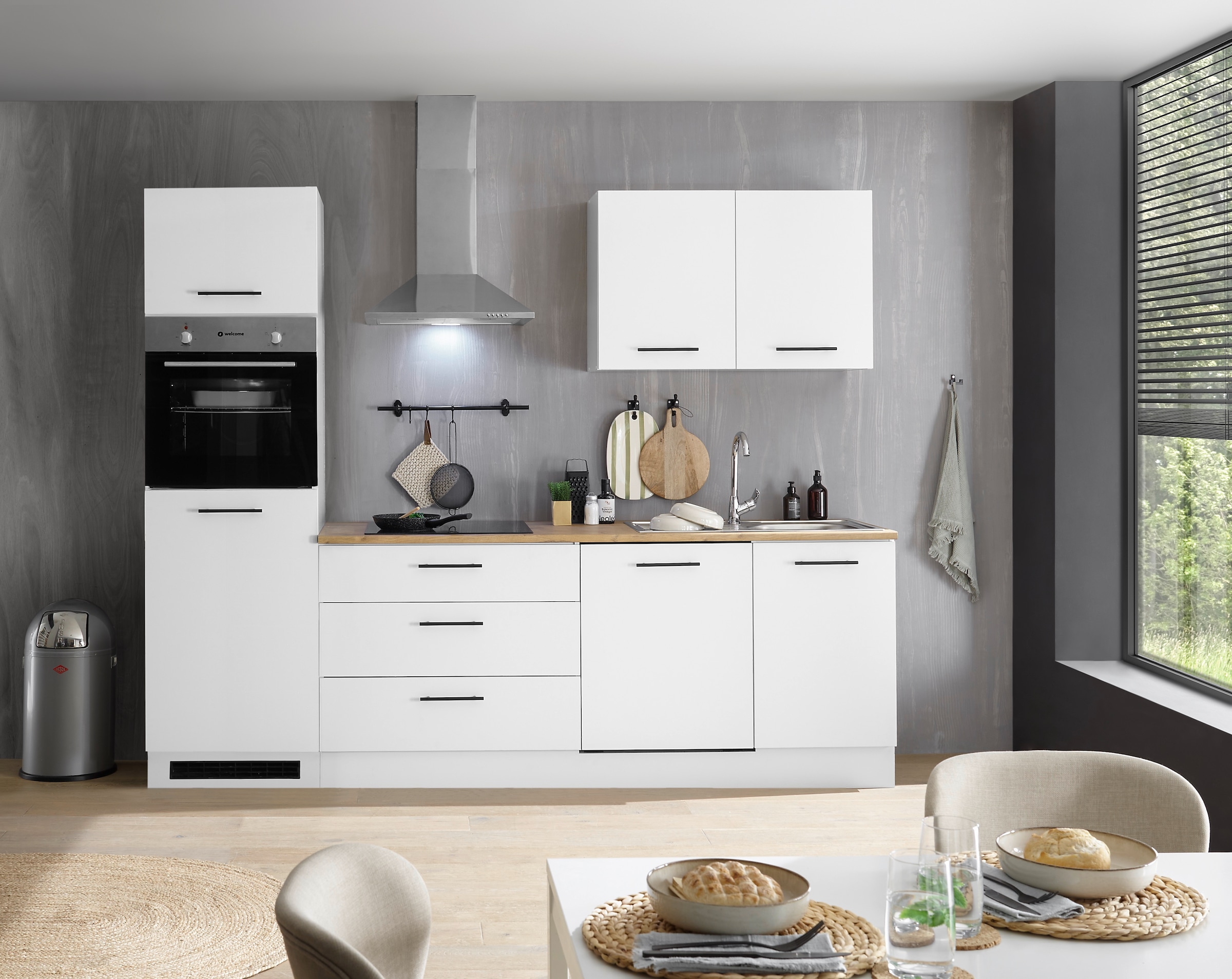 BASIC by Balculina Küchenzeile »Tirol B/H/T 250x212x60 cm« Breite 250 cm, wahlweise mit E-Geräten