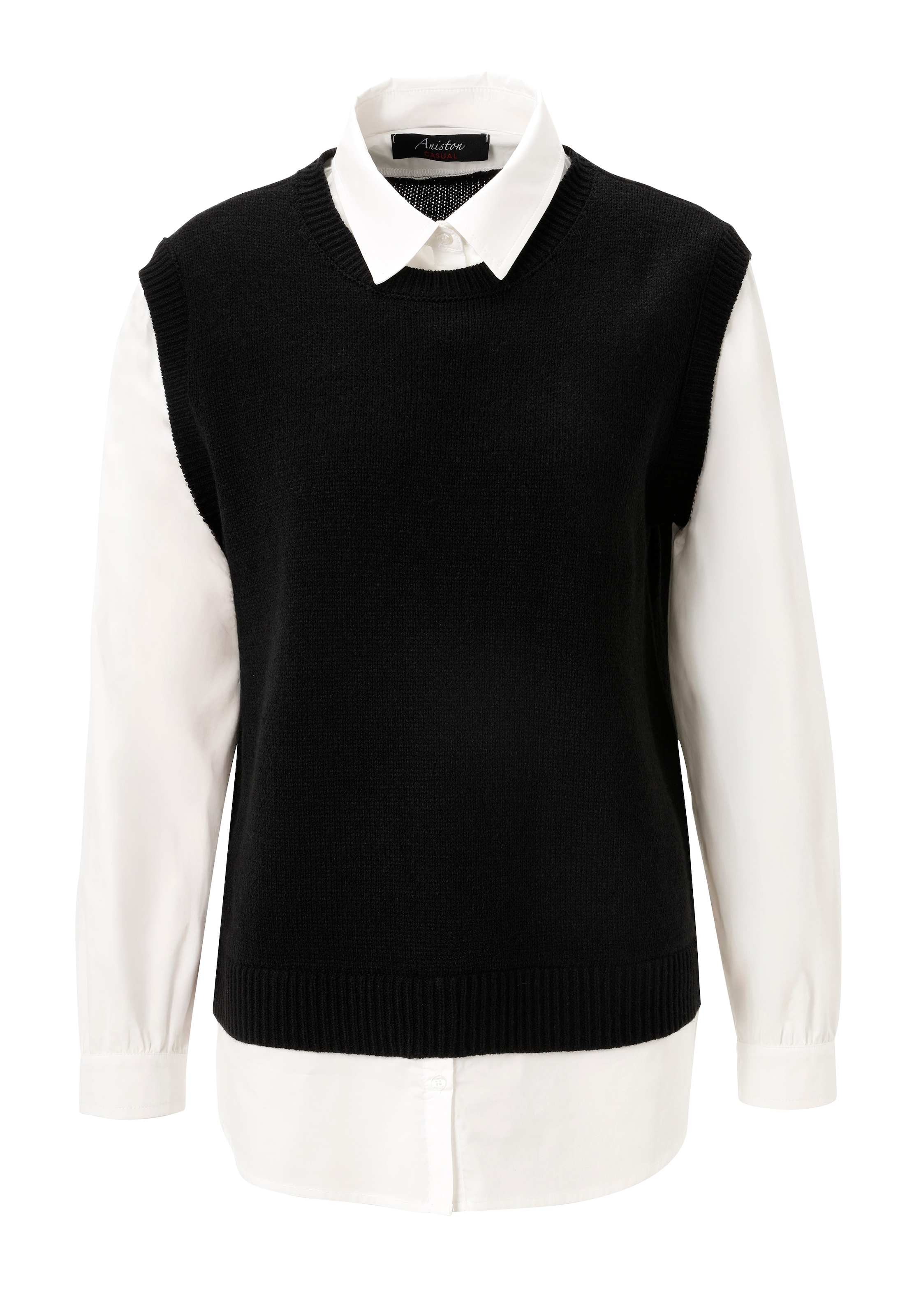Aniston CASUAL Strickpullover mit Bluseneinsatz - NEUE KOLLEKTION