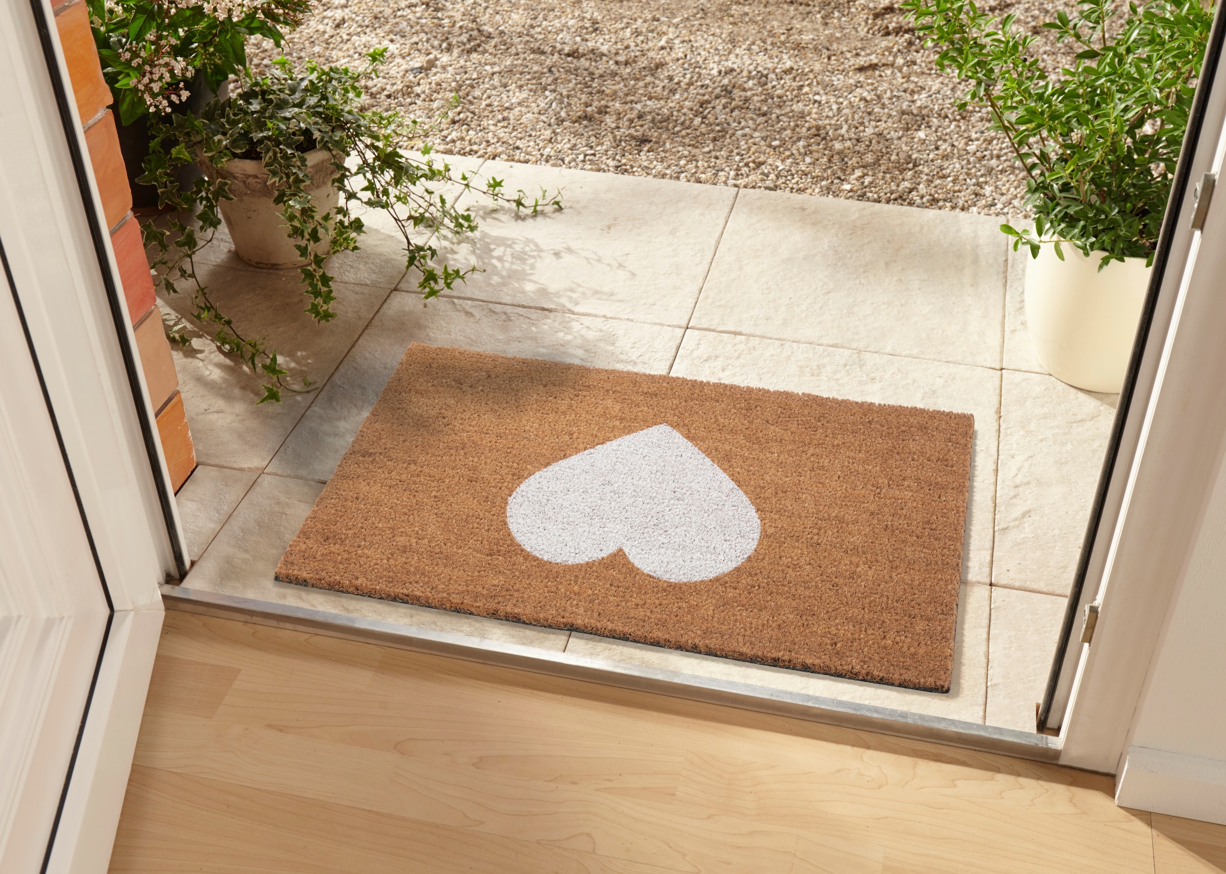 HANSE Home Fußmatte »Mix Mats Kokos Heart, Türmatte«, rechteckig, 15 mm Höhe, Kokos, Schmutzfangmatte, Outdoor, Rutschfest, Innen, Kokosmatte, Flur