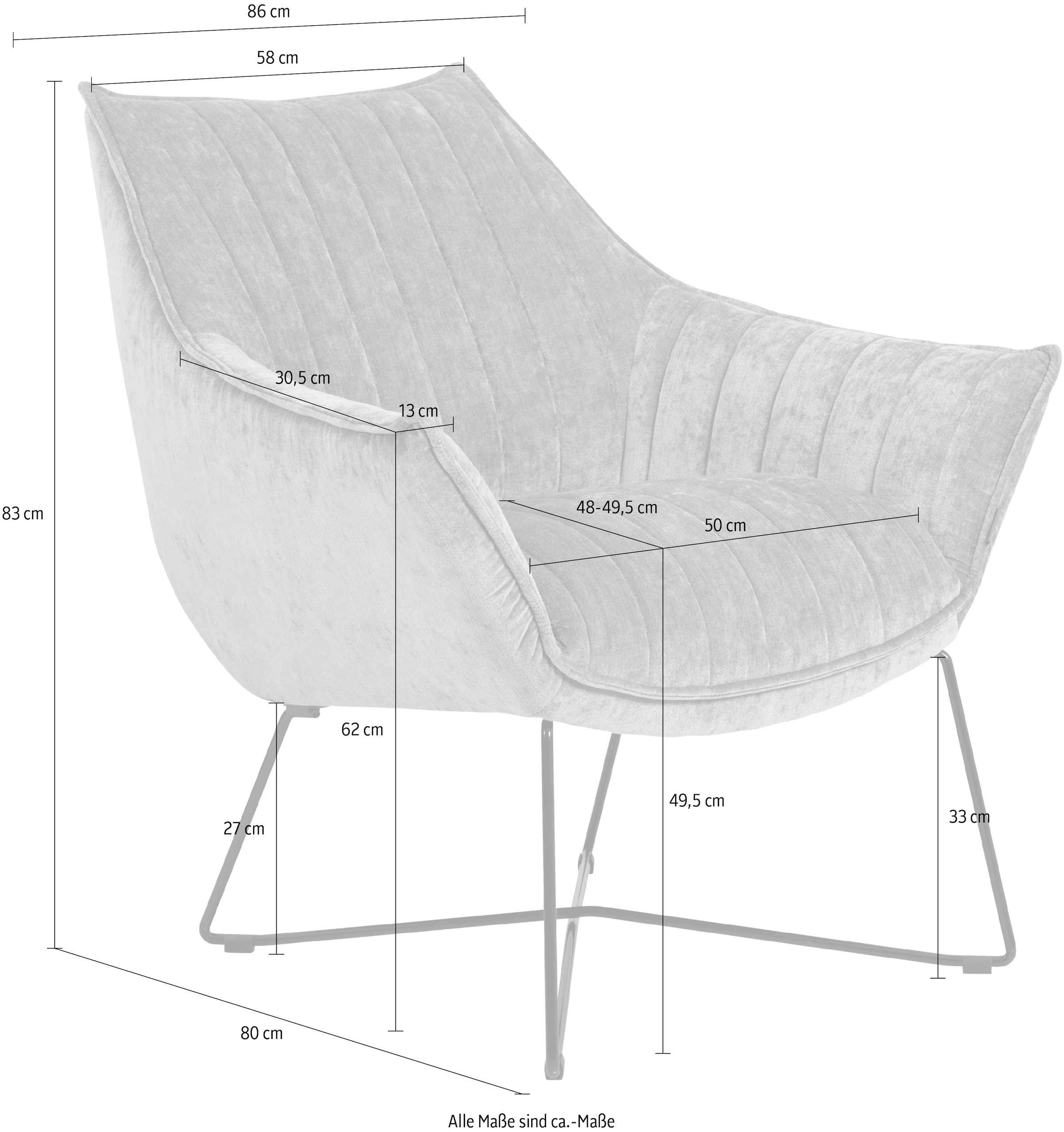 furninova Loungesessel »Egon Quilt Designsessel, Clubsessel,«, bequemer Loungesessel mit attraktiven Nahtbild und Kedernähten