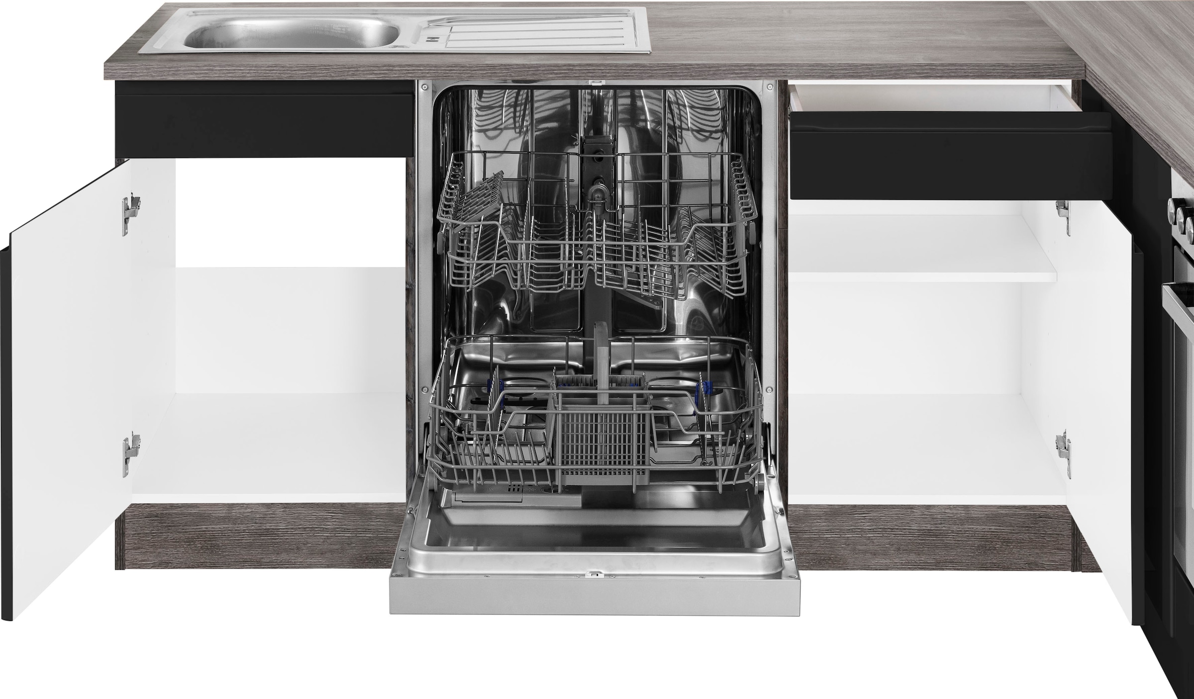 KOCHSTATION Winkelküche »KS-Virginia« Stellbreite 220/220 cm, wahlweise mit E-Geräten