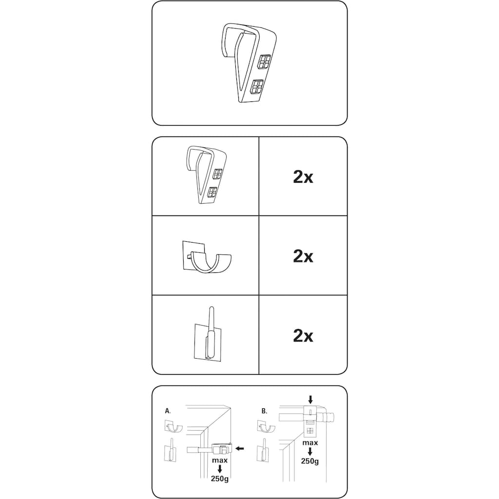 GARDINIA Gardinenstangenhalter »Klemmträger Easy Click Vitrage«, (2 St.)