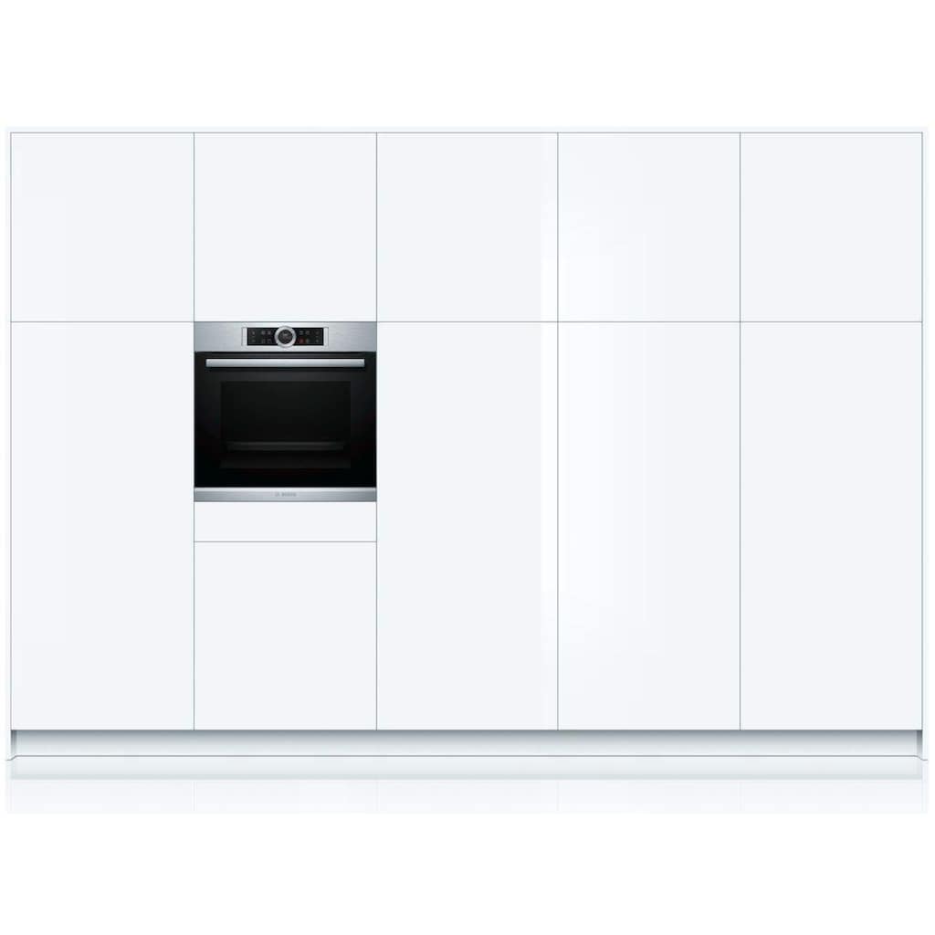 BOSCH Einbaubackofen »HBG632TS1«, 8, HBG632TS1, mit 3-fach-Teleskopauszug