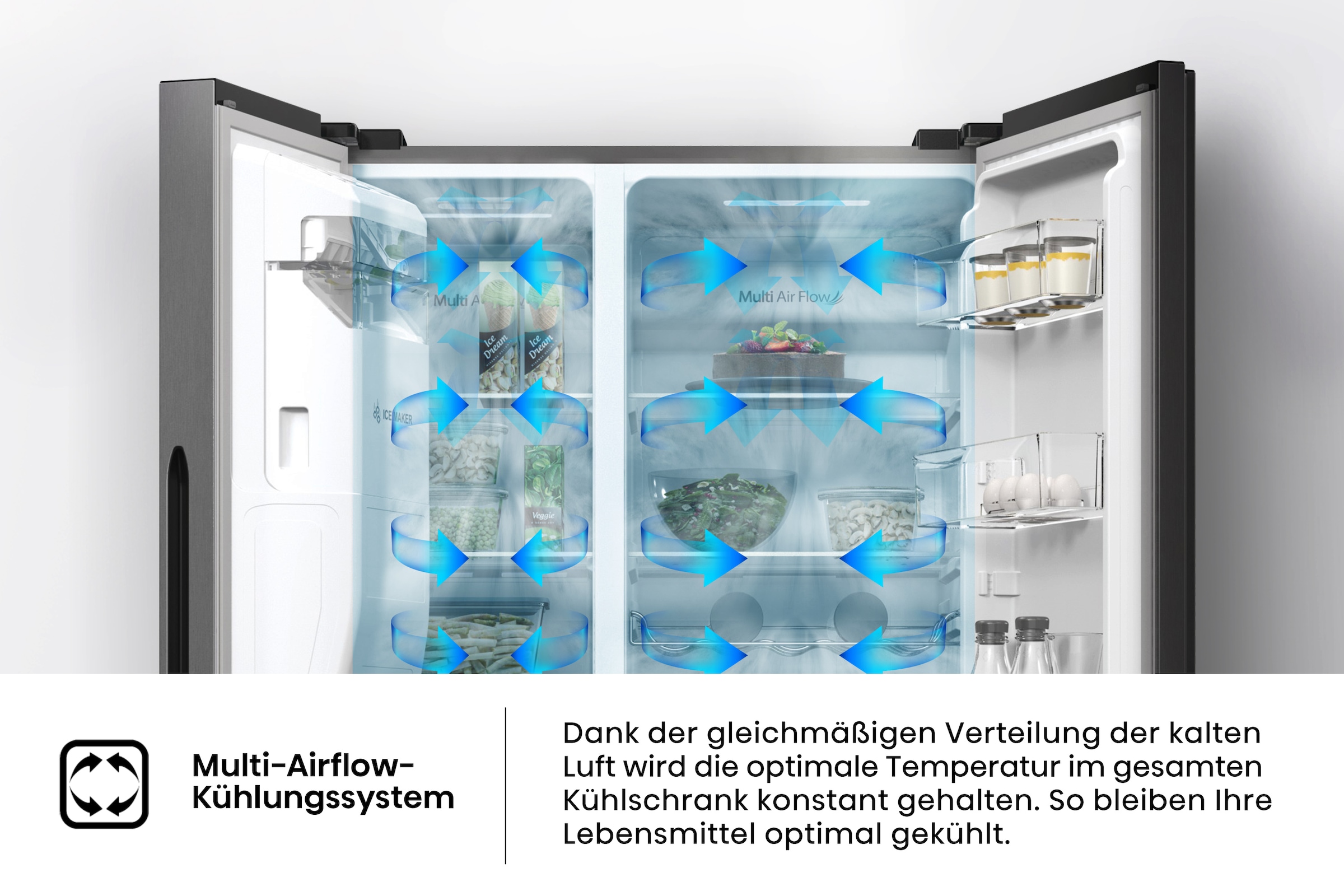 Hisense Side-by-Side »RSIM535ACE«, Wasser-/Eisspender, NoFrost, mit Wassertank, Made in Europe