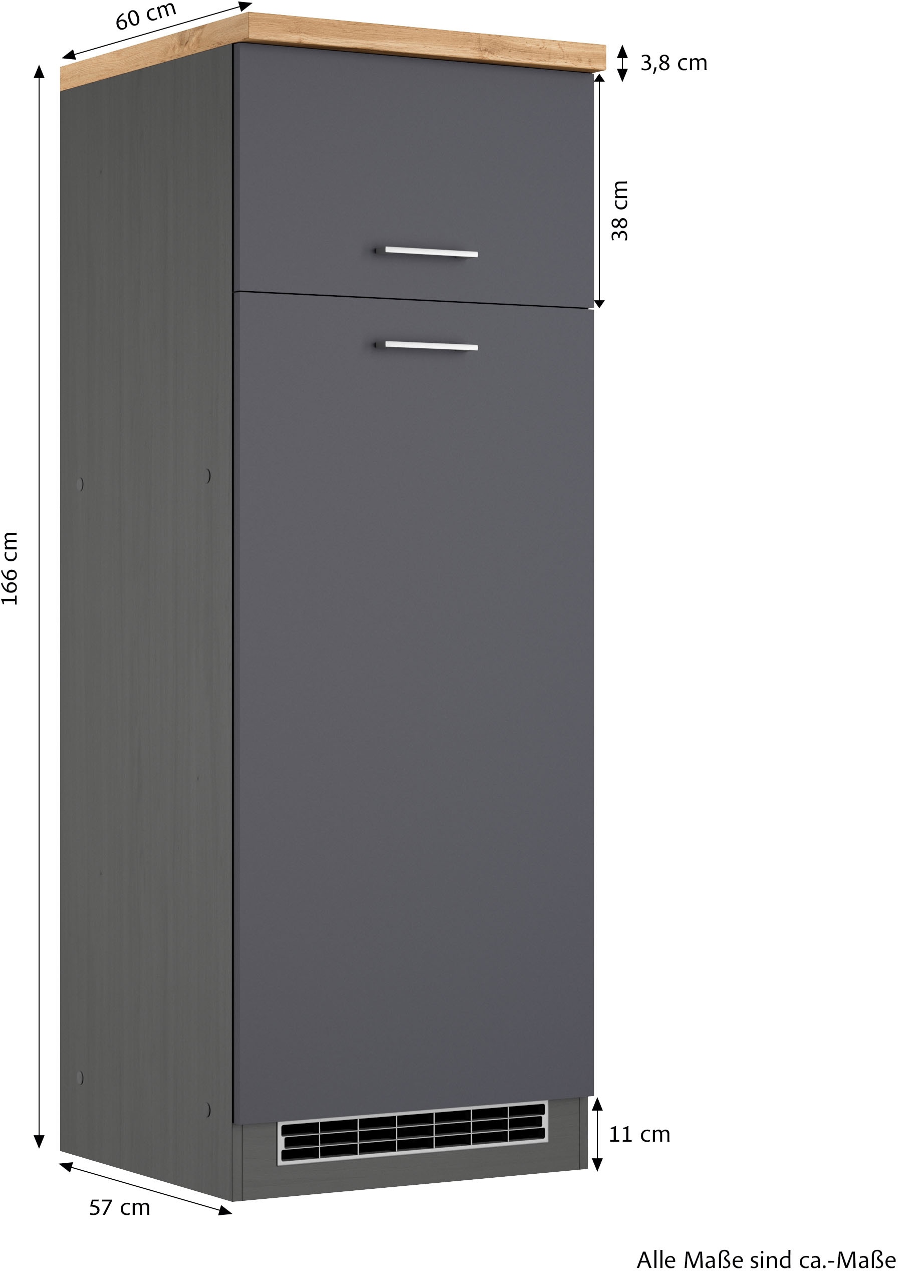 KOCHSTATION Kühlumbauschrank »KS-Milan« Kühl-/Gefrierschrankumbau 60 cm, matt oder hochglänzend