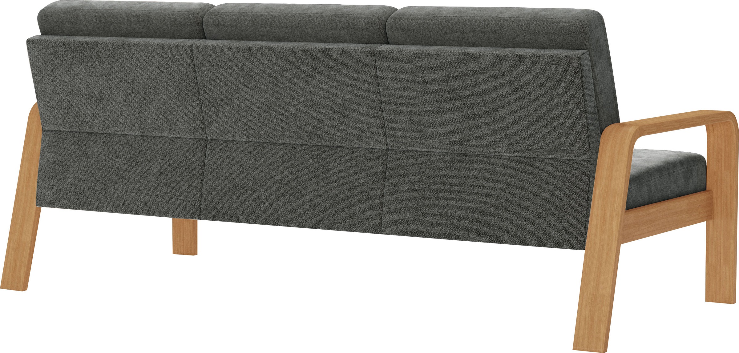 sit&more 3-Sitzer »Kolding«, Armlehnen aus eichefarbigem Buchenholz, verschiedene Bezüge und Farben