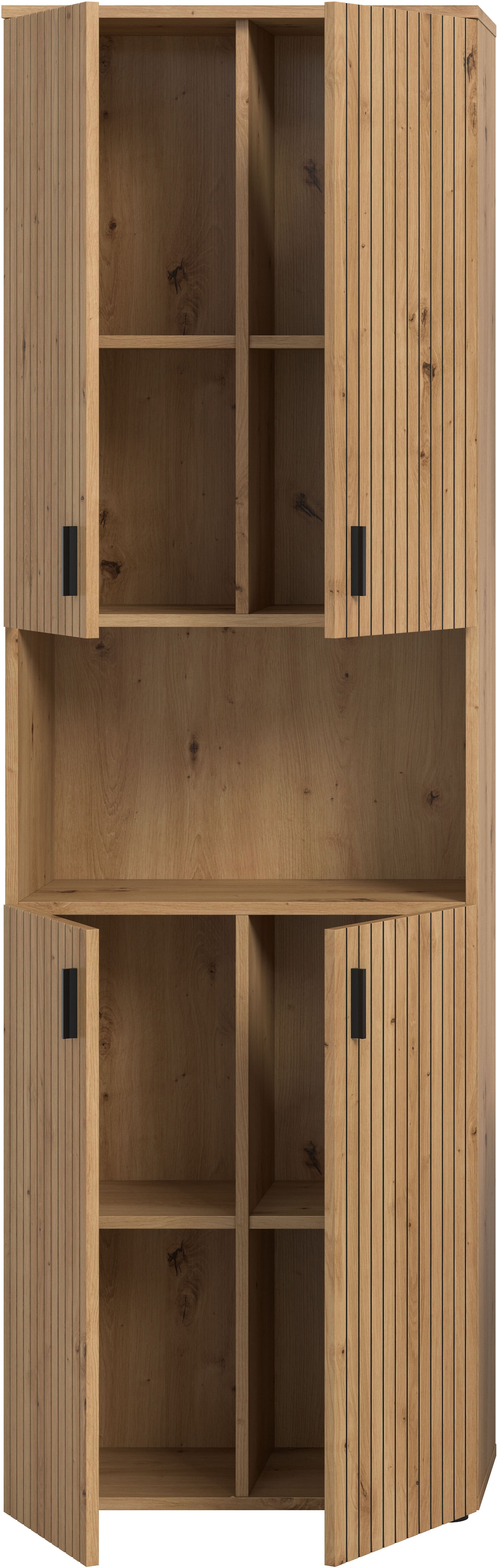 welltime Hochschrank »MANI, Höhe: 192 cm, Paneeloptik, 1 offenes Fach, 8 Fächer« Hochschrank, Bad-Hochschrank, Bad-Schrank, Bad, Badezimmer