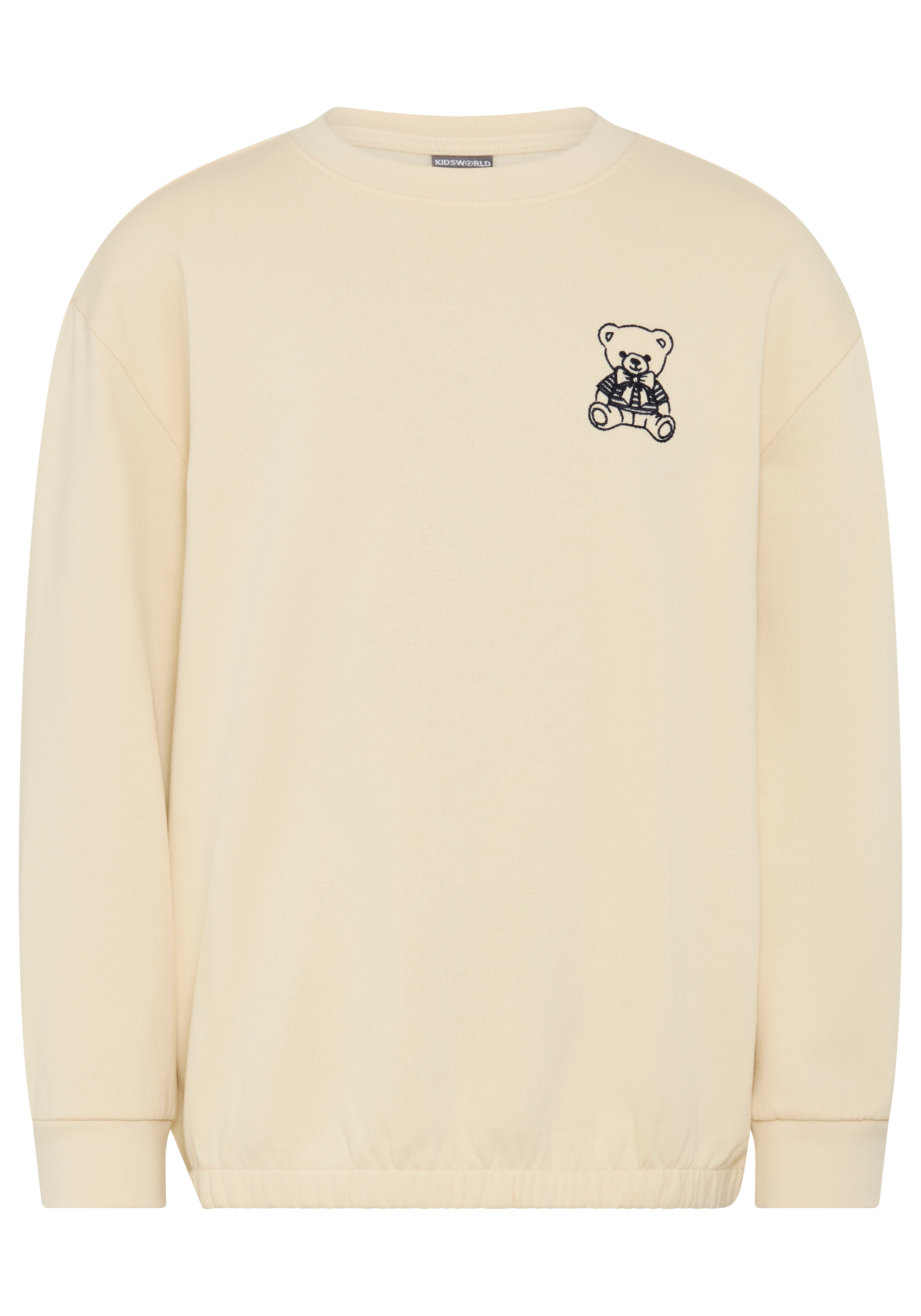KIDSWORLD Sweatshirt »Modisches Sweatshirt mit Bär-Stickerei«, mit Rippbündchen an Ärmeln und Ausschnitt
