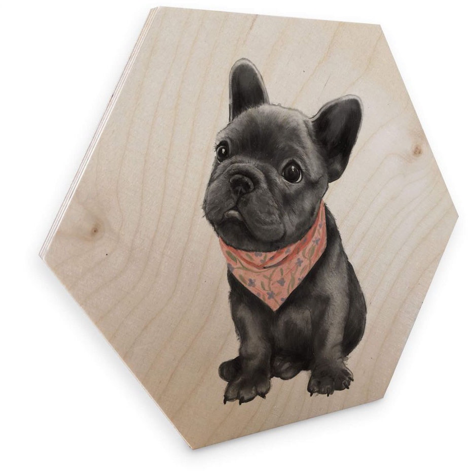 Wall-Art Holzbild »Französische Bulldogge Holzbild«, (1 St.) auf Raten  bestellen
