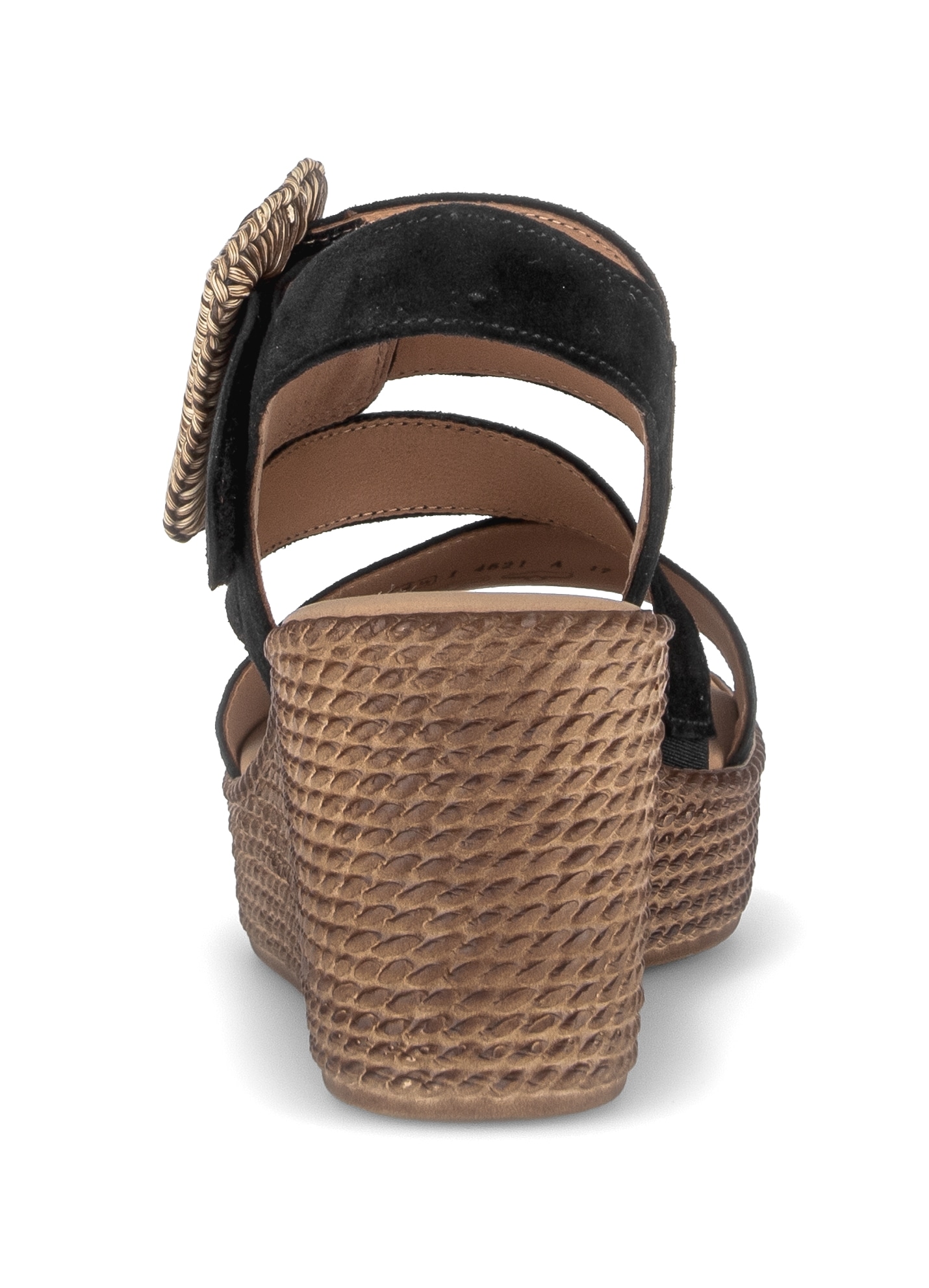 Gabor Keilsandalette  , Sommerschuh, Riemchensandale mit auffälliger Zierschnalle