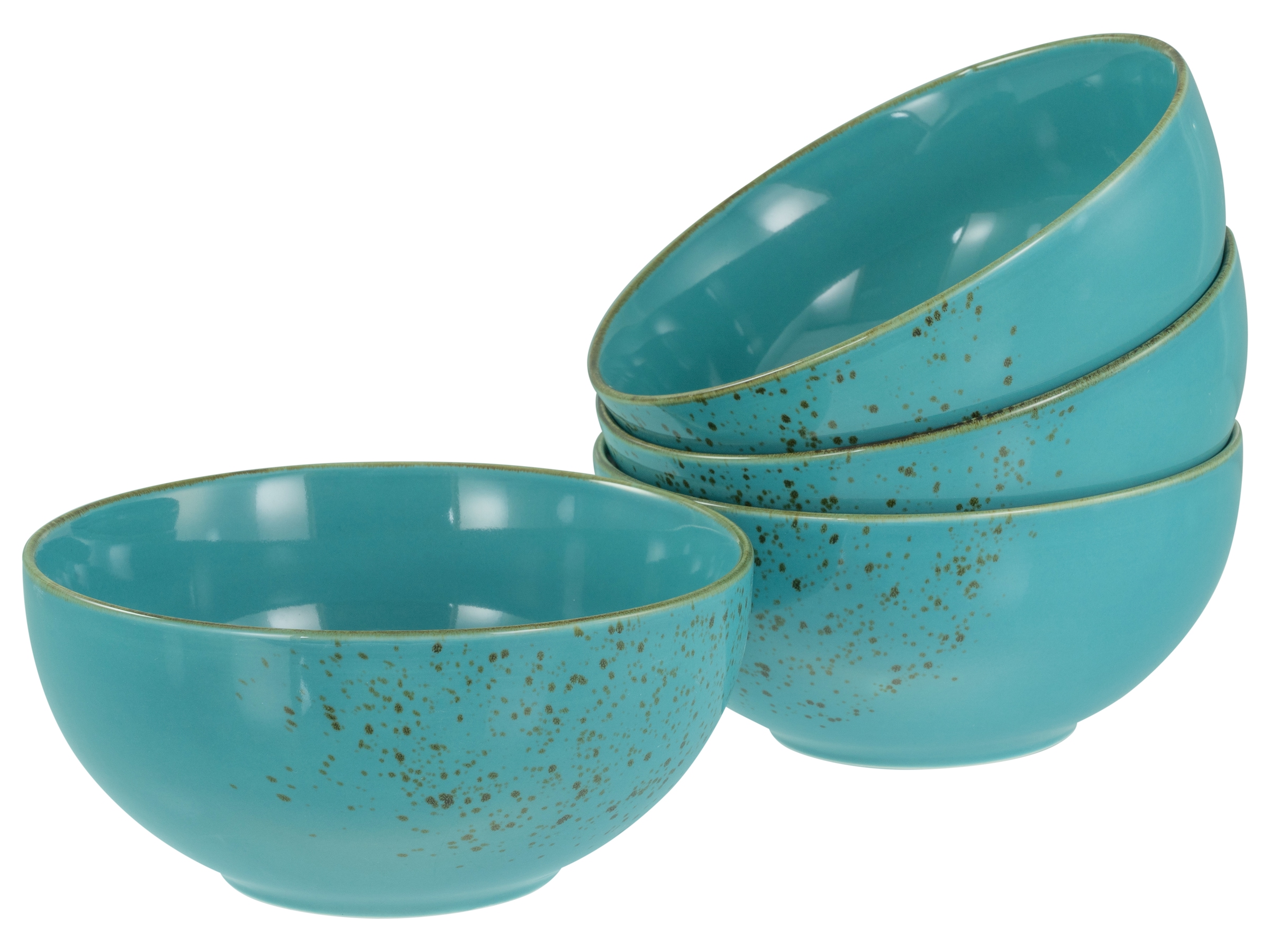CreaTable Schale »Nature Collection, Buddha Bowl 4-tlg« 4 Stk. aus Steinzeug Handwerklicher Look, Vintage, Höhe 7,5 cm