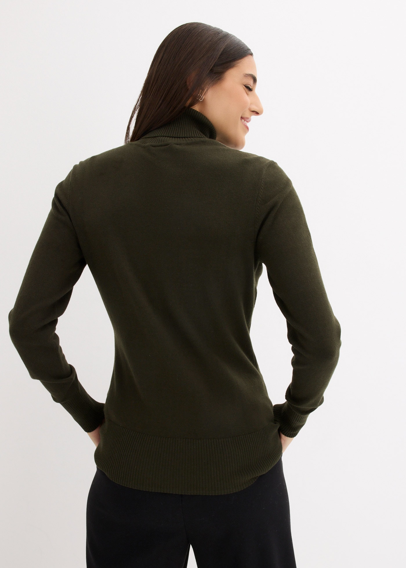 bonprix Rollkragenpullover »Feinstrick-Rollkragenpullover« mit Rippbündchen