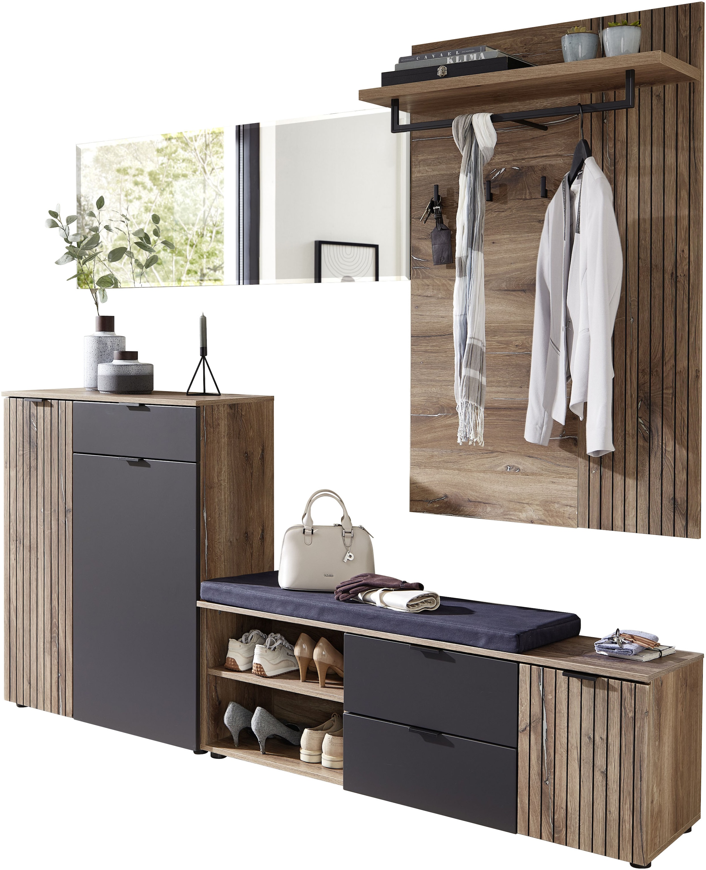 Innostyle Garderoben-Set »LINEA Garderoben Set,besteht aus 4 Typen, 216x204x38cm (B/H/T)«, (4 St.)