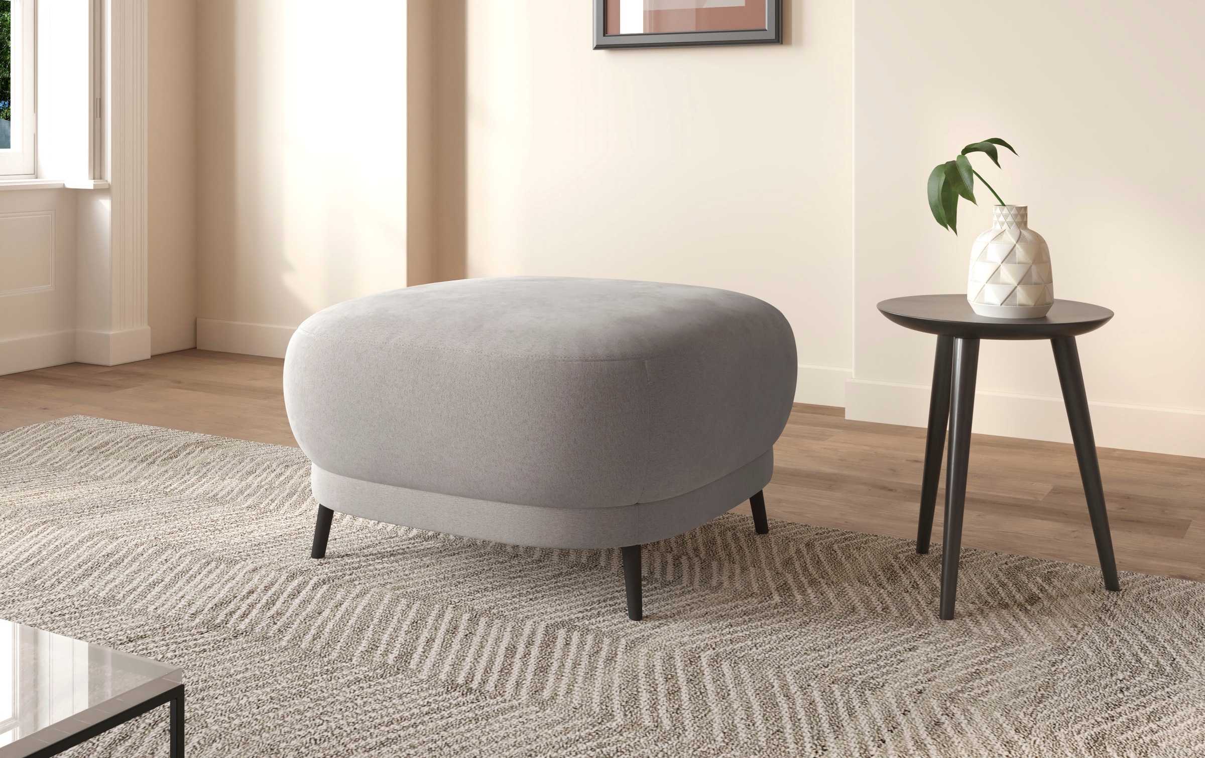 sit&more Polsterhocker »Blues«, mit Metallfüßen, schwarz-matt