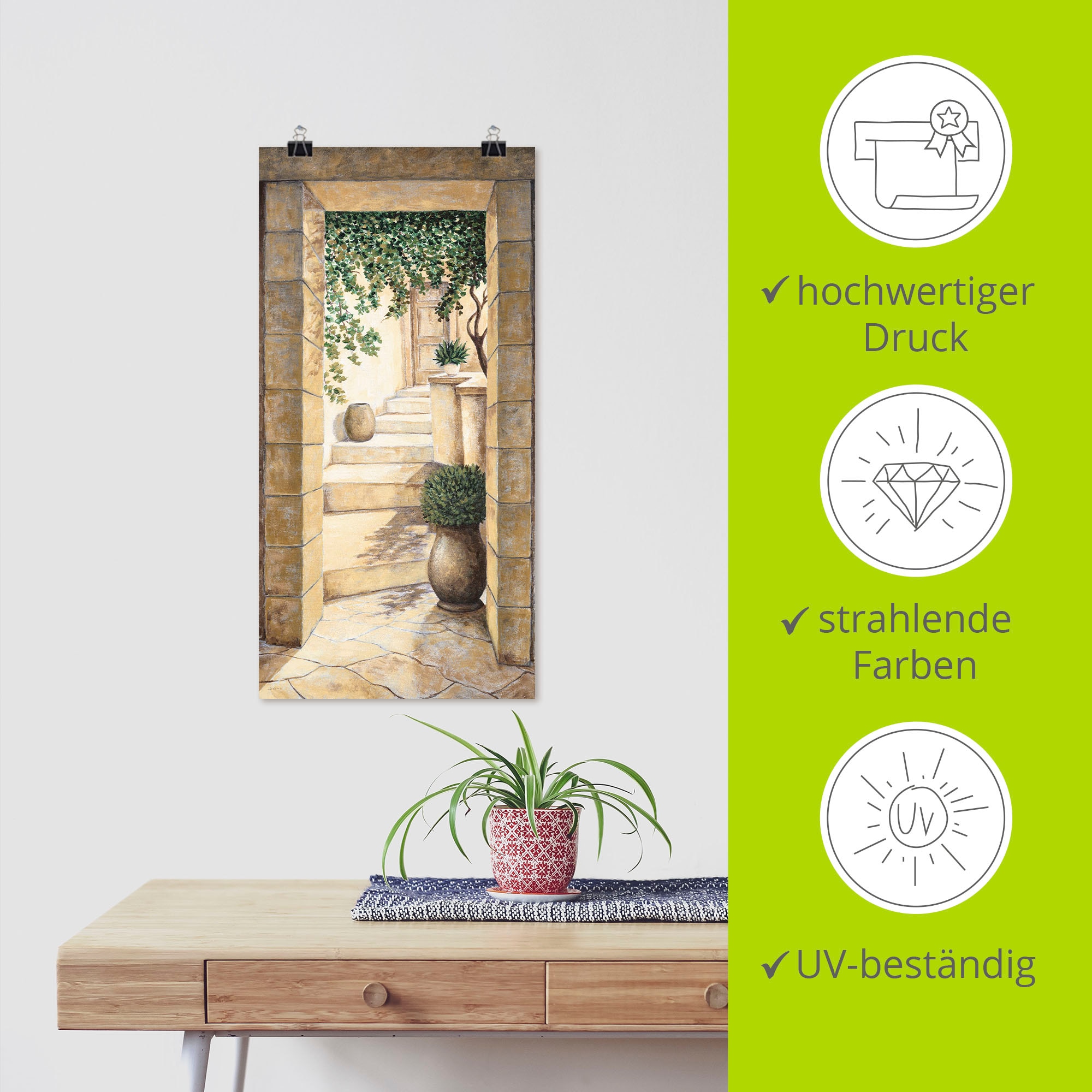 Artland Wandbild »Eingang - Fresco« Fenster & Türen 1 Stk. tlg. als Leinwandbild, Poster in verschied. Größen