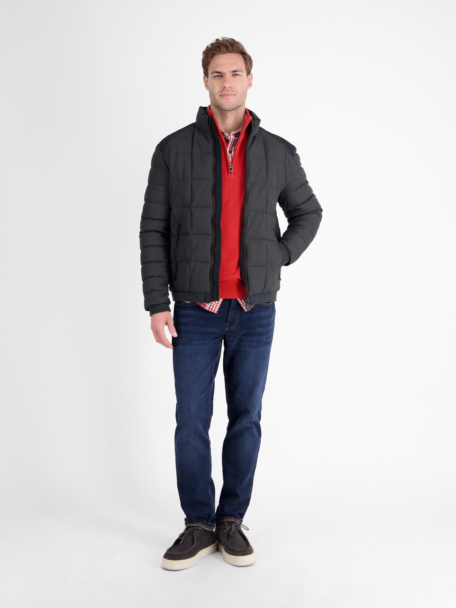 LERROS Steppjacke »LERROS Steppjacke in Woll-Optik« ohne Kapuze Wasser- und windabweisend, atmungsaktiv