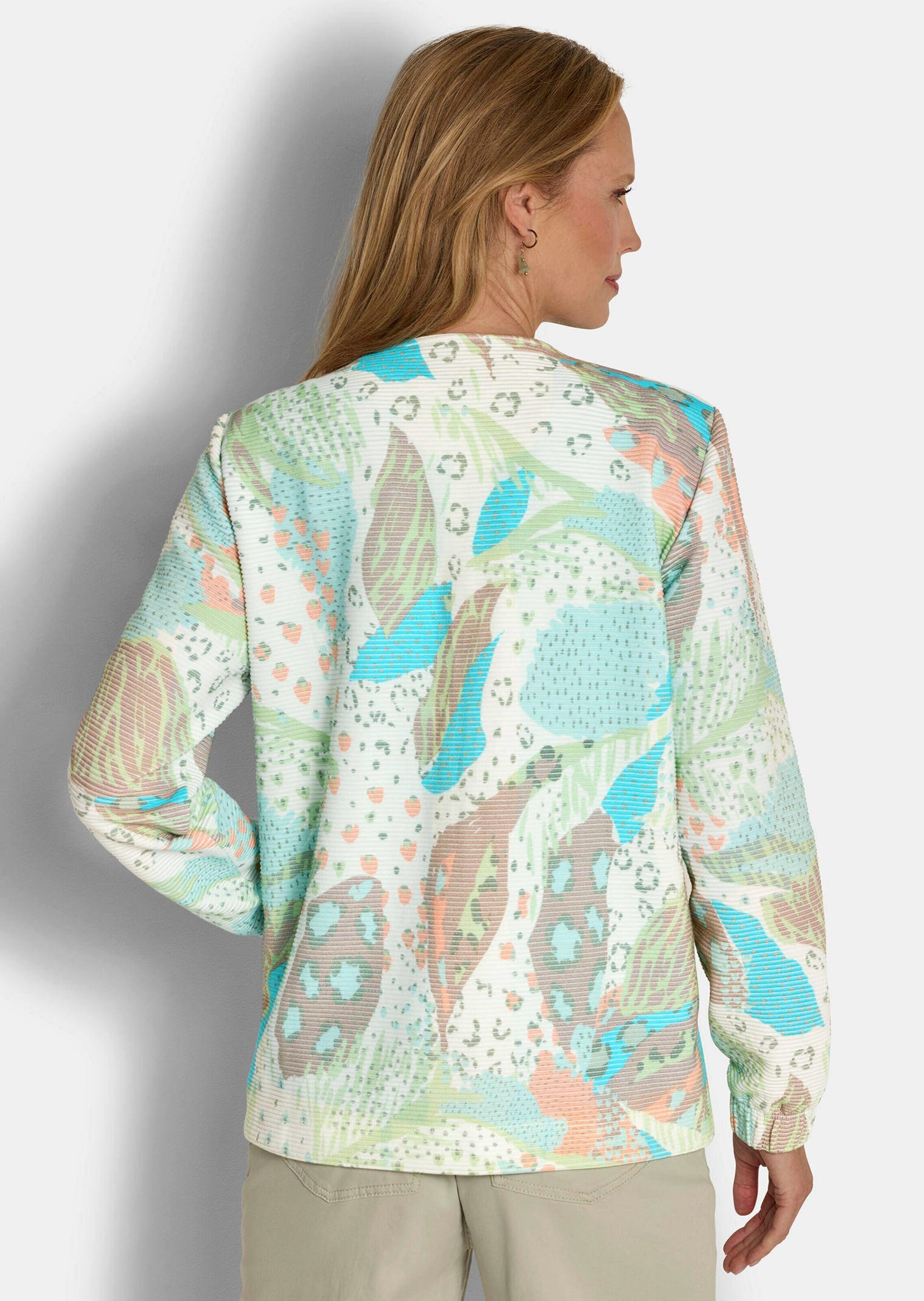 GOLDNER Kurzjacke »Kurzgröße Printjacke mit Ottomanstruktur« Tunnelzug am Saumabschluß