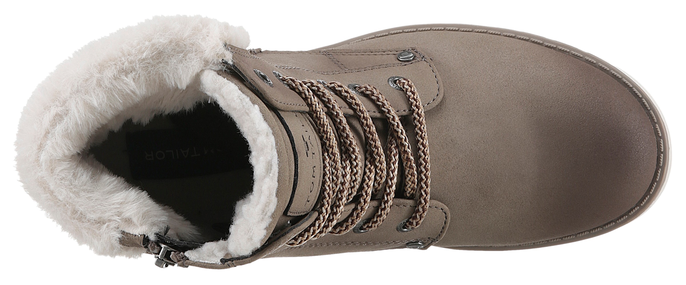 TOM TAILOR Winterboots, Blockabsatz, Schnürboots, Winterstiefelette, modische Zierschnalle