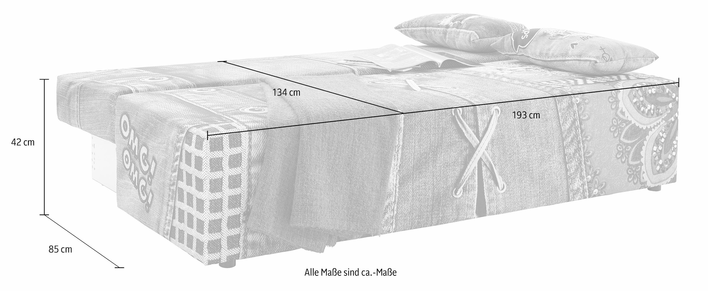 exxpo - sofa fashion Schlafsofa »Extravagantes Sofa für Individualisten mit Bettfunktion und Bettkasten« in außergewöhnlichen Bezugsvarianten, Solitärmöbel