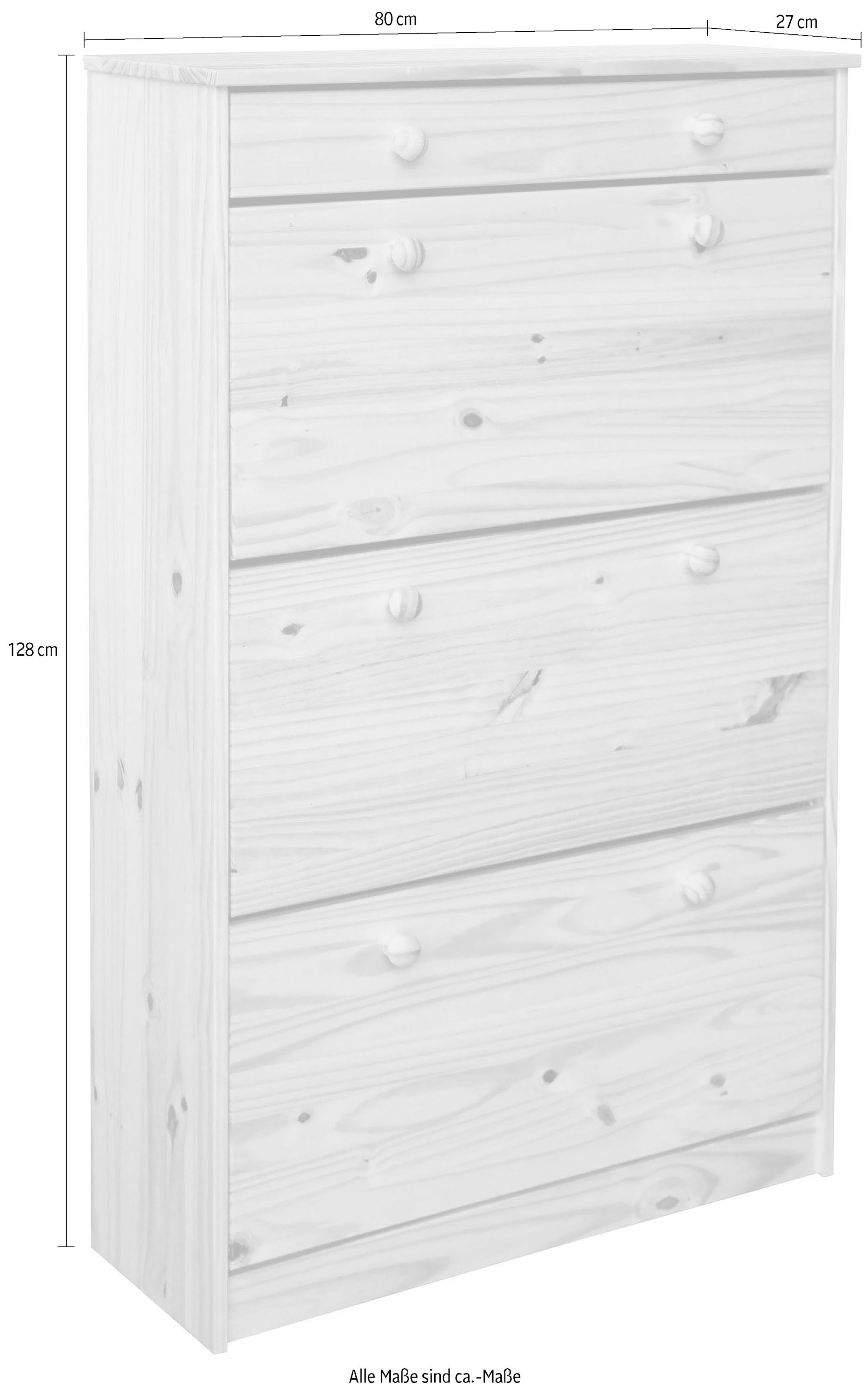 Home affaire Schuhschrank, (1 St.), gefertigt aus massivem Kiefernholz