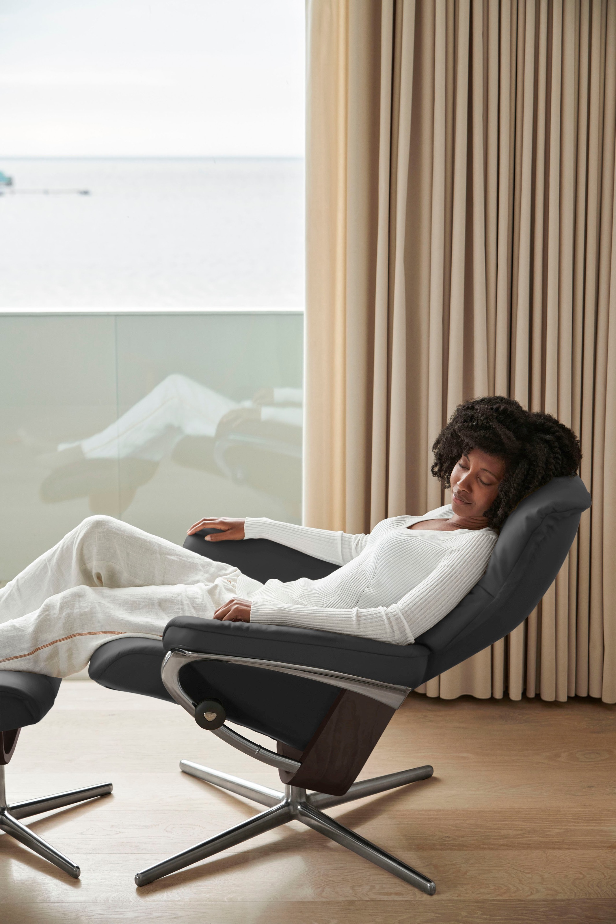 Stressless® Fußhocker »Mayfair«, mit Cross Base, Größe S, M & L, Holzakzent Wenge