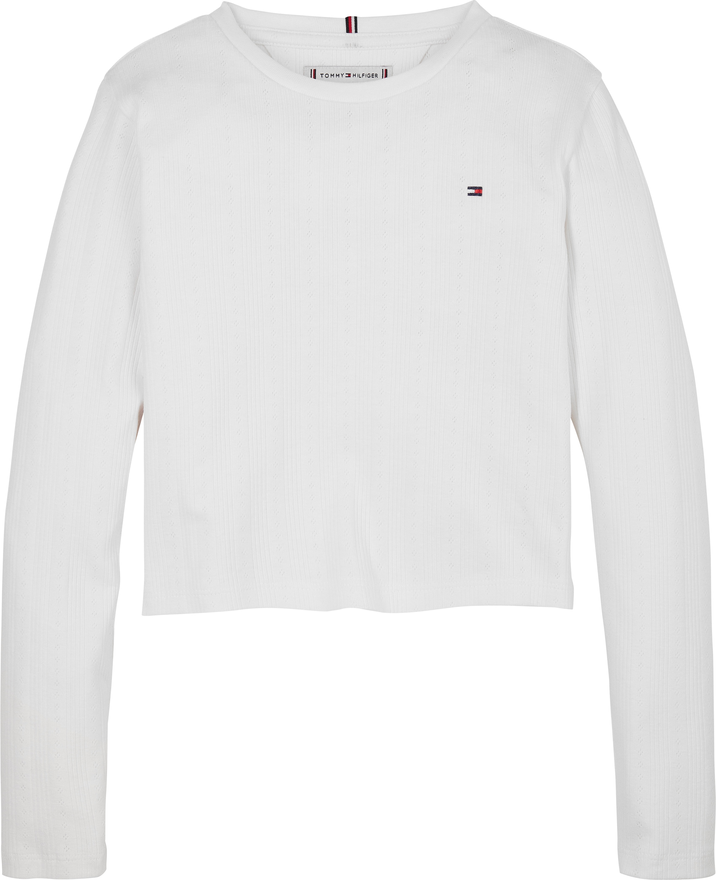 Tommy Hilfiger Langarmshirt »POINTELLE TOP LS« für Kinder bis 16 Jahre, mit Logo-Druck