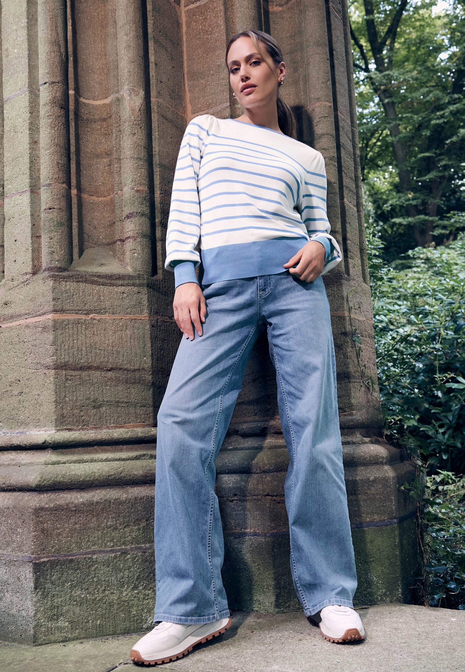 Zero Rundhalspullover »Pullover mit Streifen«